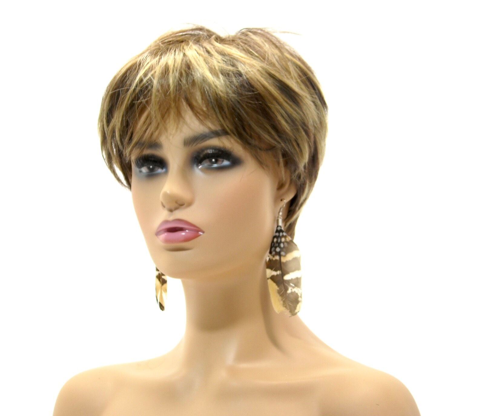 Handcrafted Genuine Real Feather Earrings. Brown, Black, White & Tan.