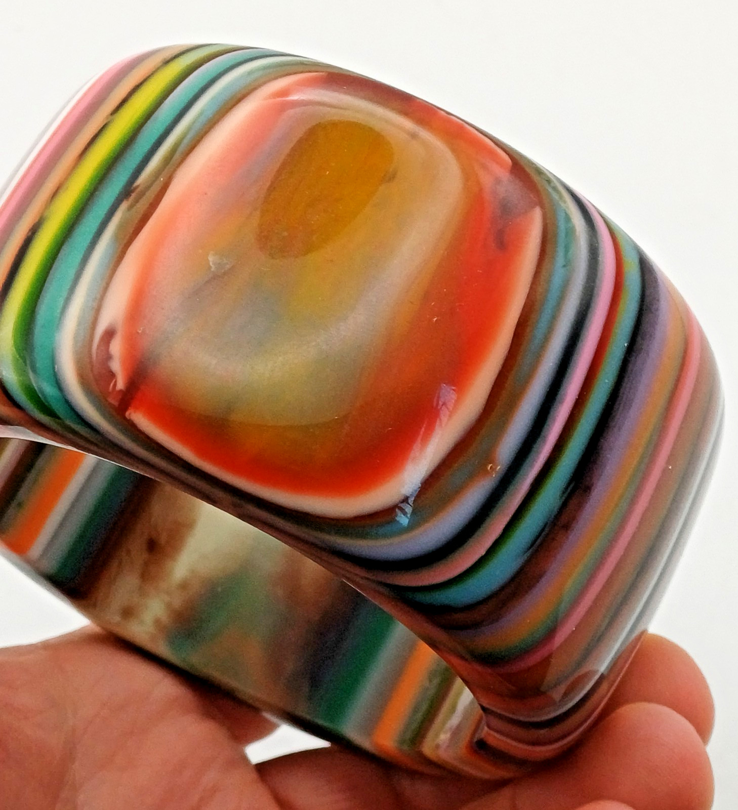 SoBral Jackie Brazil Wide Multi Coloured Bracelet Bangle pop art