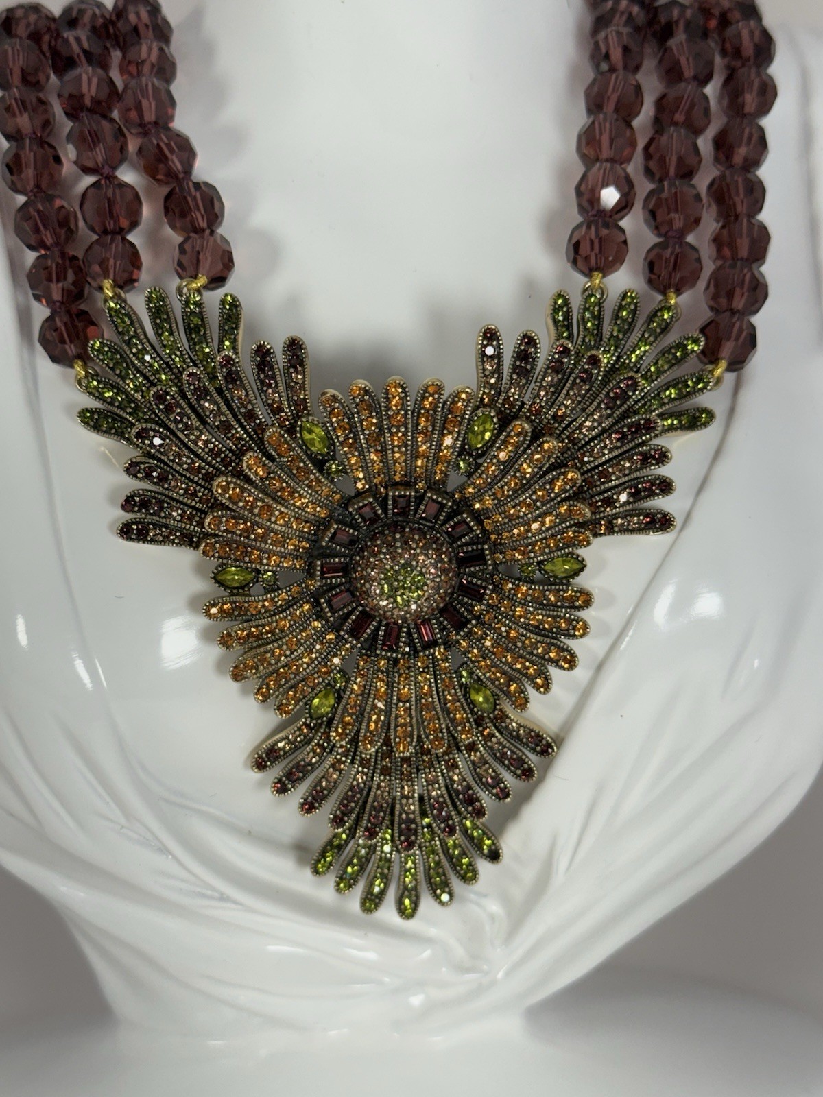 Heidi Daus “Asters Pet Pretty” Swarovski Crystal Statement Necklace – NWOT