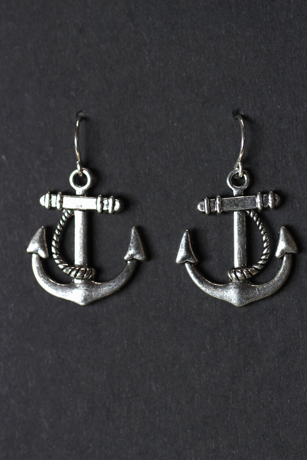 Anchor Charm Earrings 925 sterling silver hooks Pewter Charms Marine Ocean 1.25″