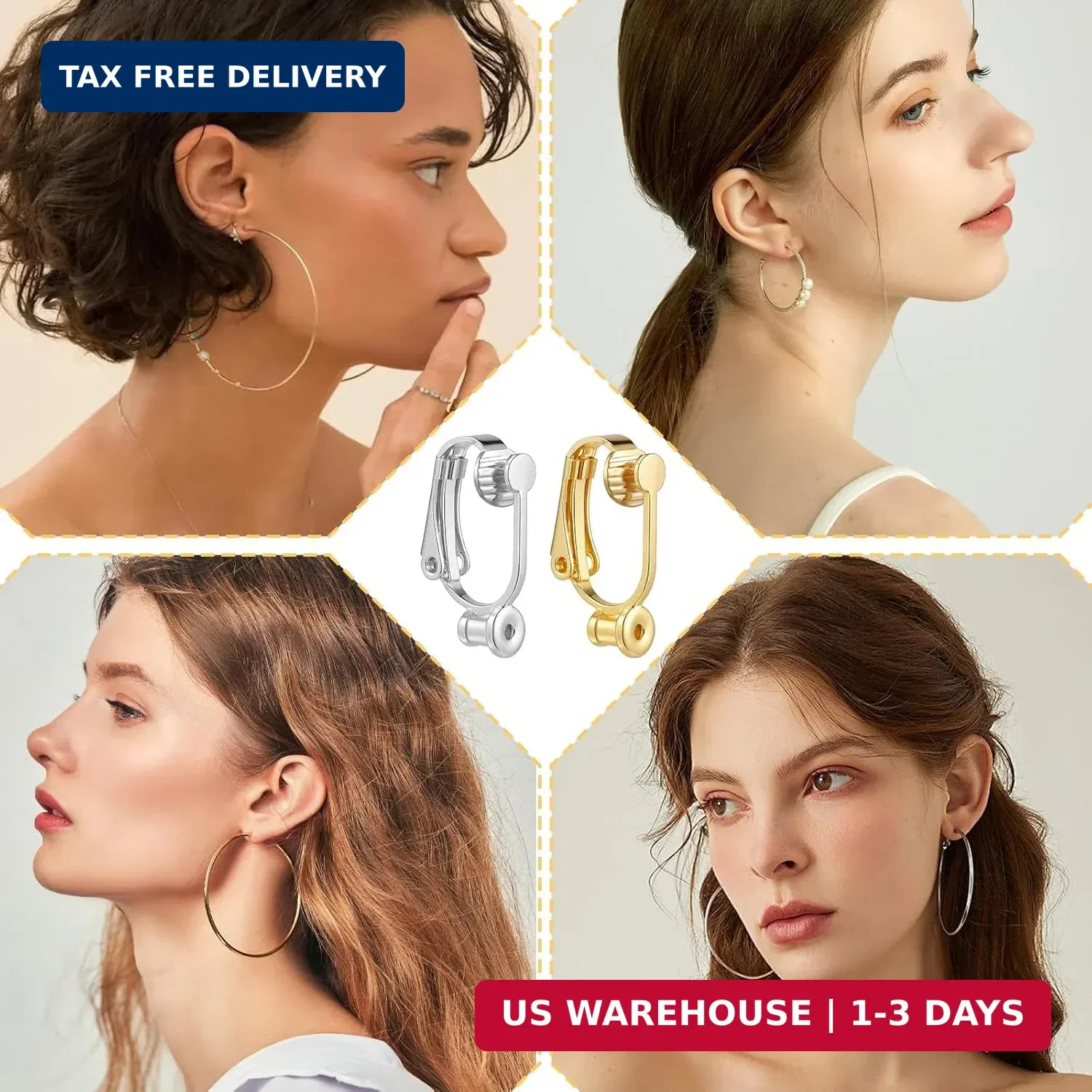 20 Pieces Earring Converters Pierced to Clip, Clip on Earring Converter with 20