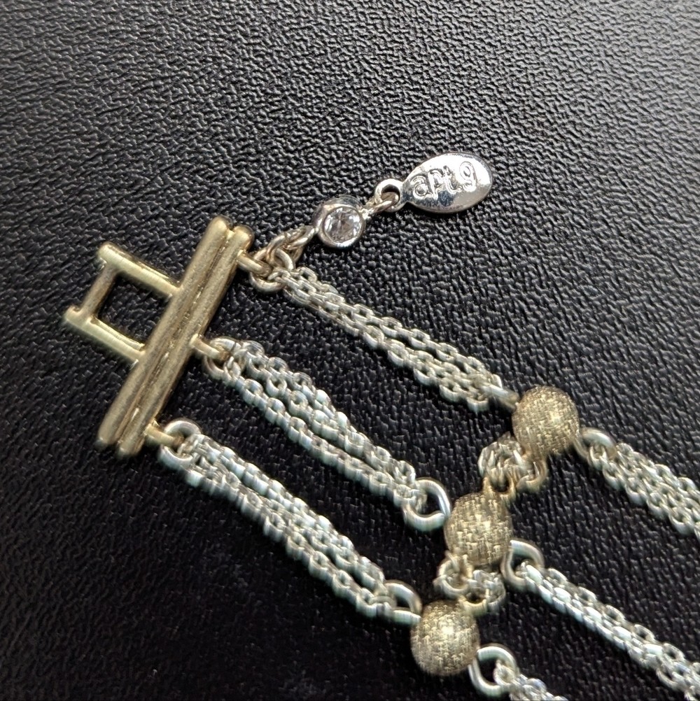 Silver Color And Champagne Gold Chain Bracelet Apt 9
