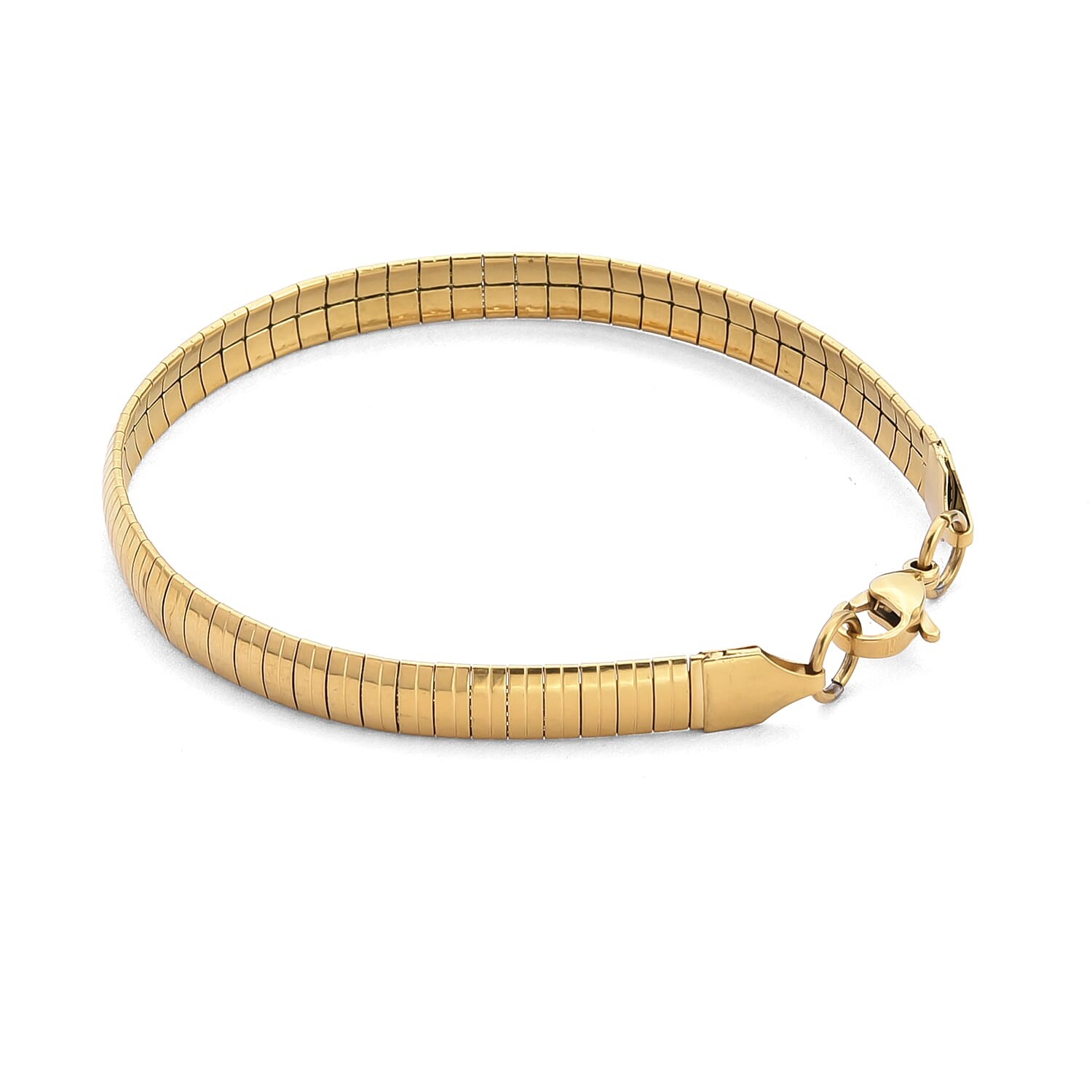 Omega Chain Bracelet in ION Plated Yellow Gold Stainless Steel 7.5-9.5In