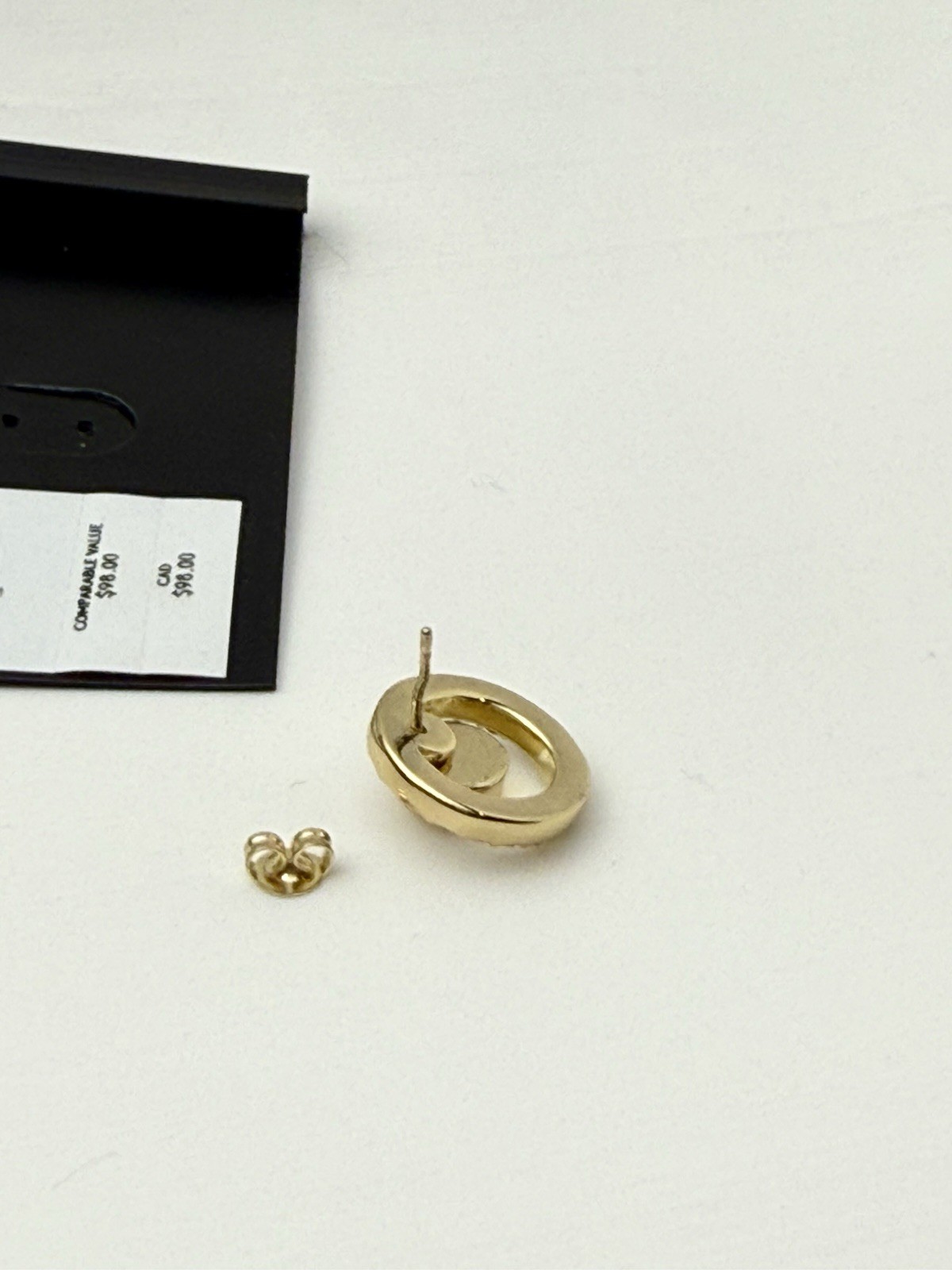 Coach Signature Open Circle Halo Gold Tone Pave Stone Stud Earrings F68009
