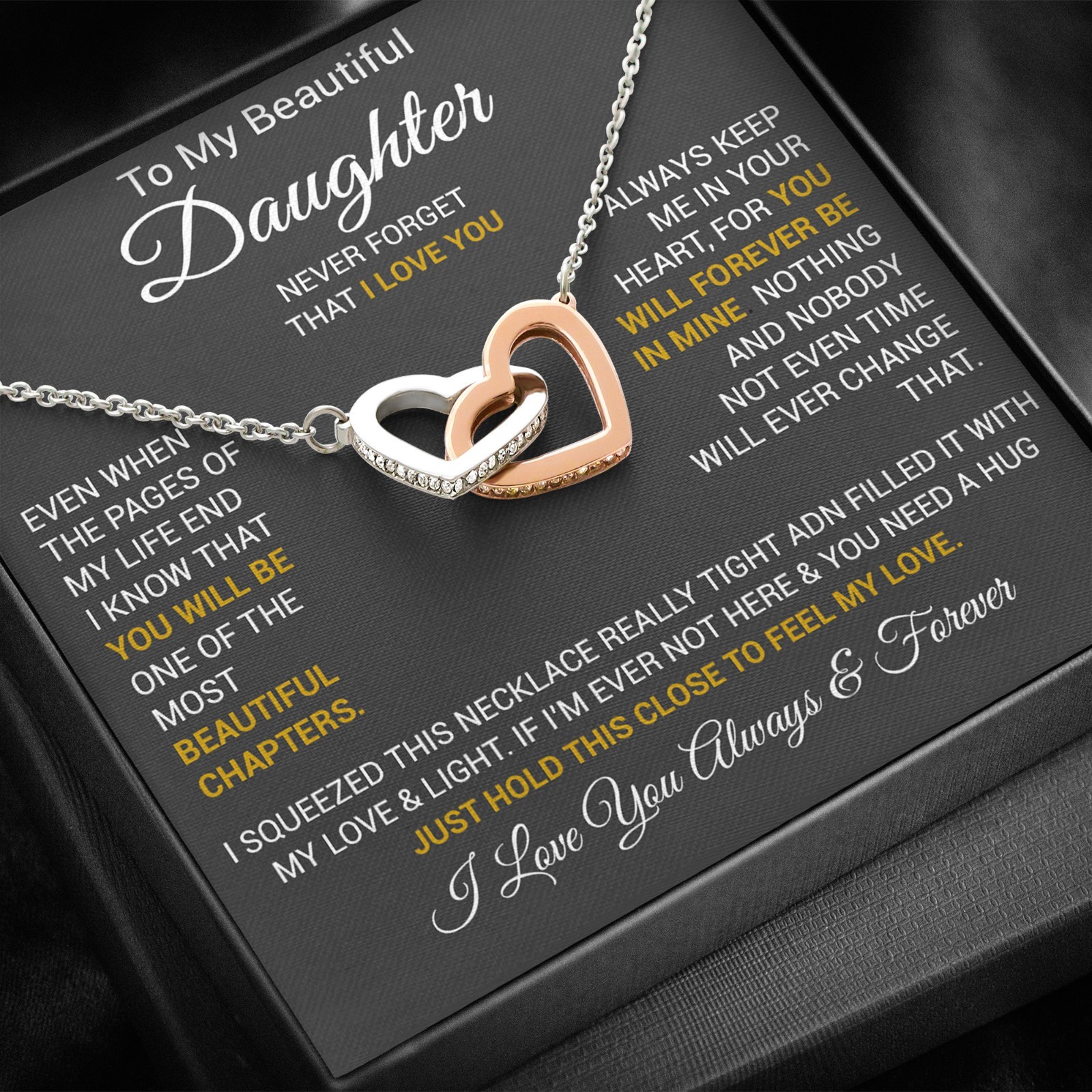 To My Daughter Necklace, Daughter Father Necklace, Daughter Gift From Dad, Mom