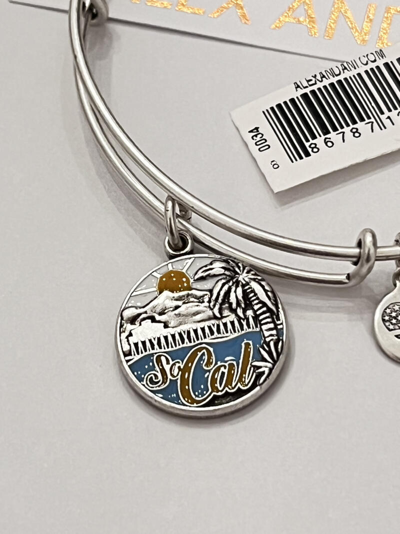 Alex & Ani Charm Bangle Bracelet SoCal Silver NEW