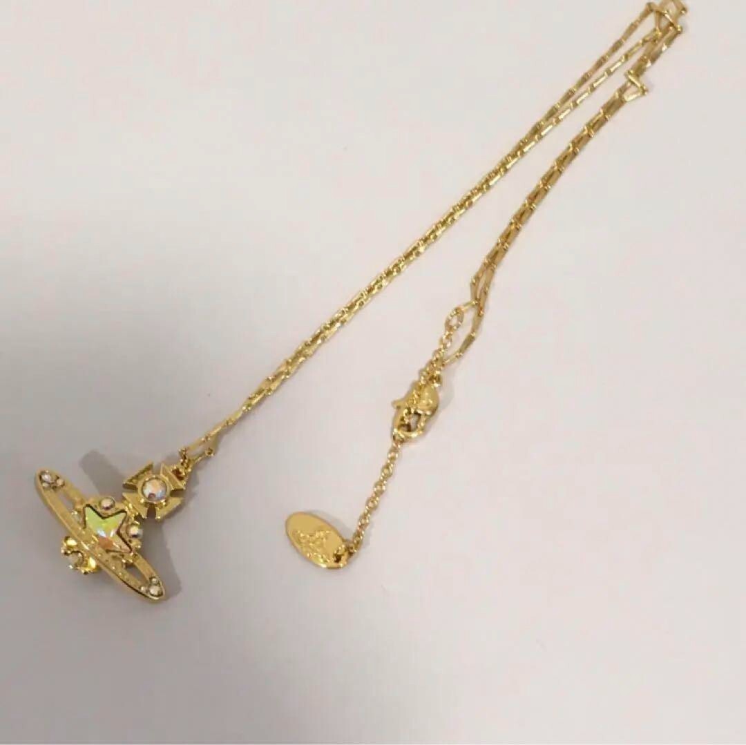 Vivienne Westwood Star Orb Rhinestone Necklace Pendant Gold Outlet authentic