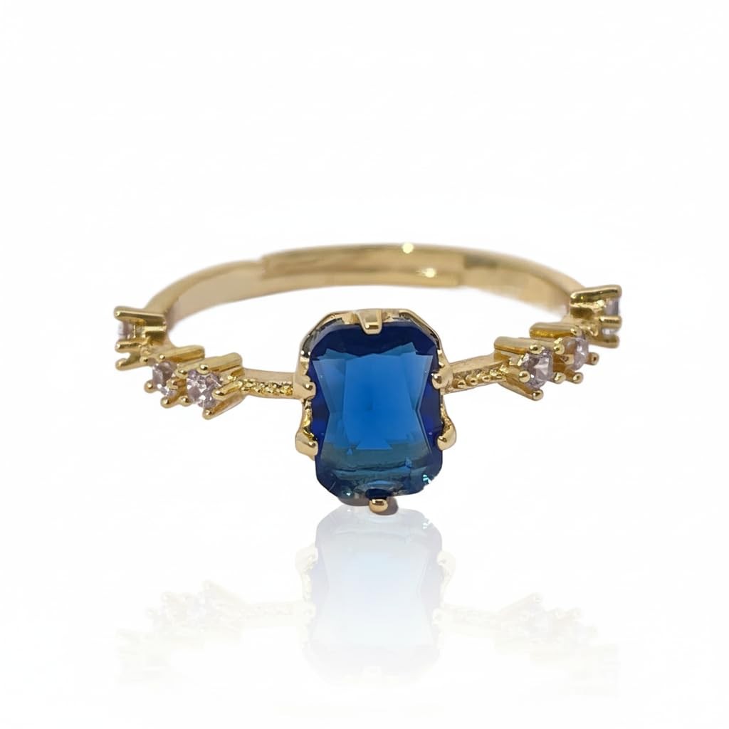 18K Gold Plated Adjustable Promise Ring – Cubic Zirconia, Stackable Elegant Gift