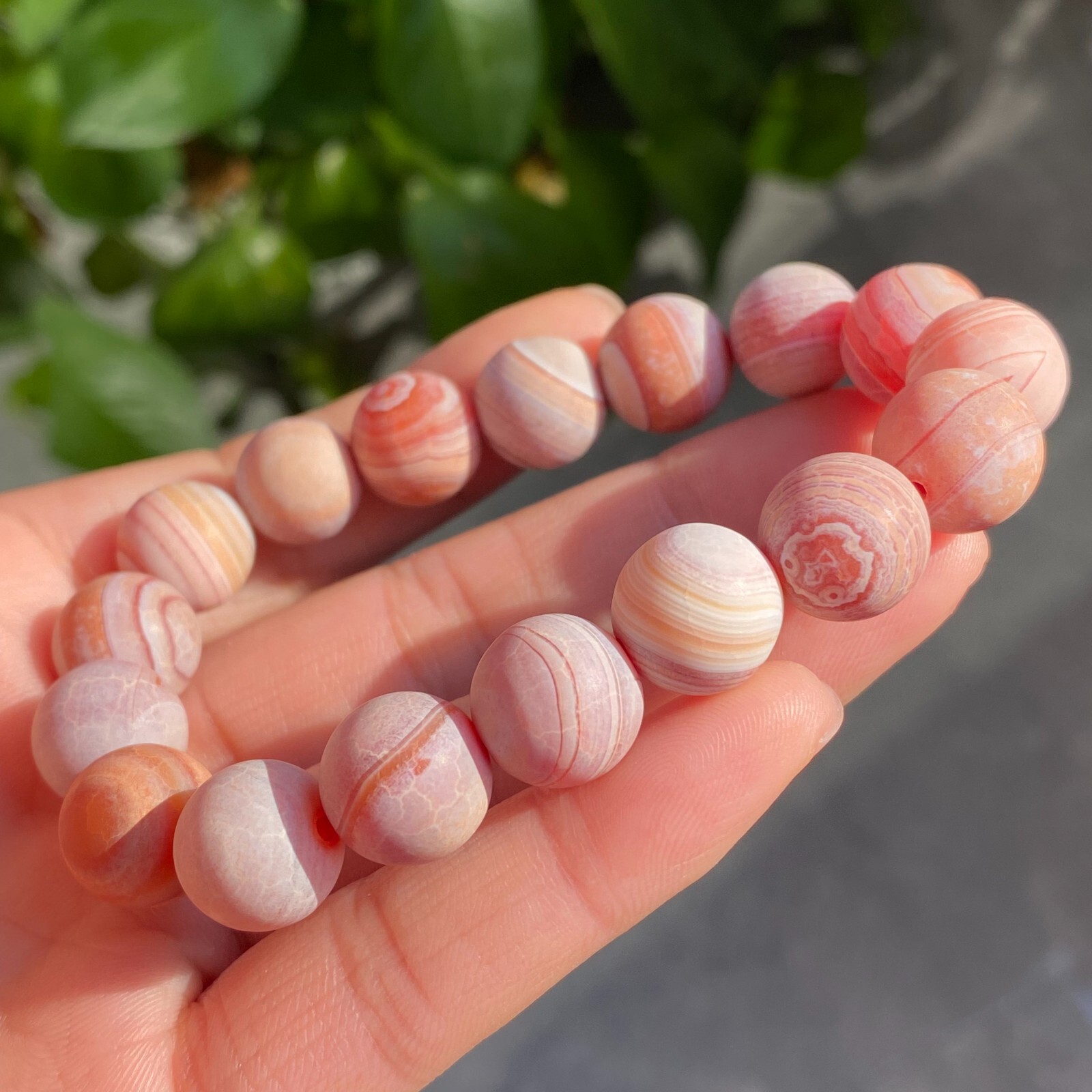 12mm Natural Red Gobi Agate Eyes Madagascar stone Bracelet (not polished) C1527