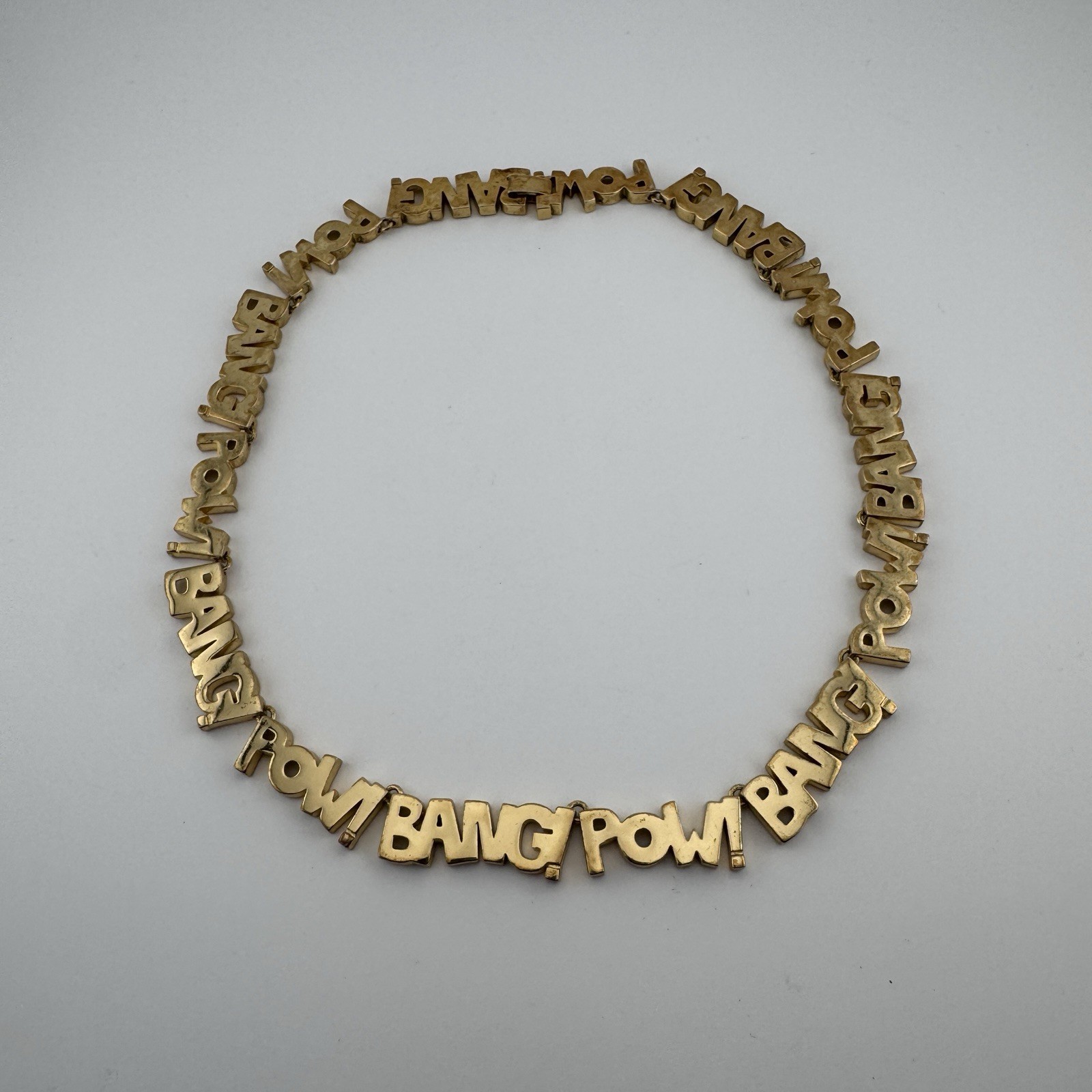 Gold Plated DC Noir Necklace Chain Bang Pow Comic Book