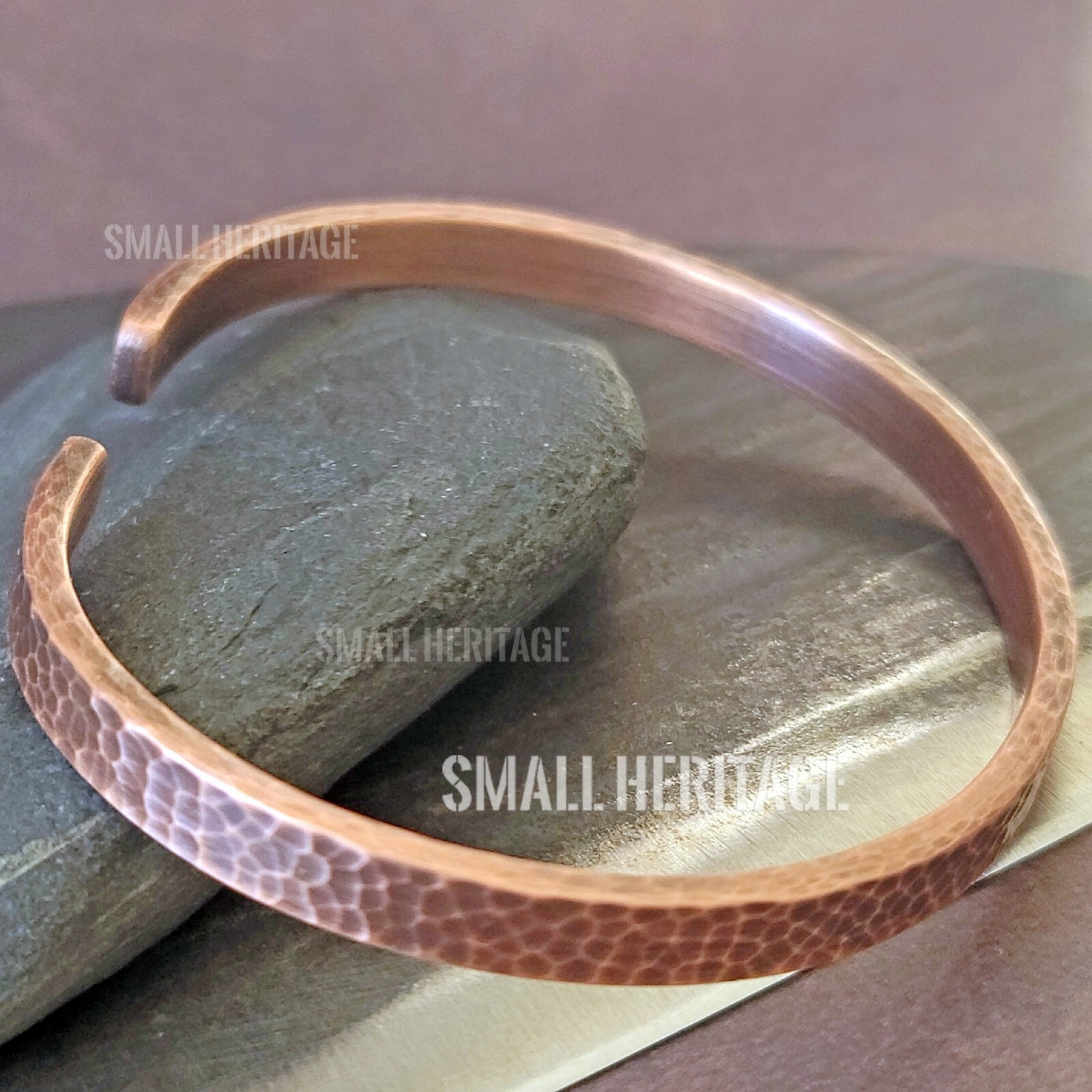 Handmade Hammered Copper Bracelet Antique Style Cuff For Man Women Bangle