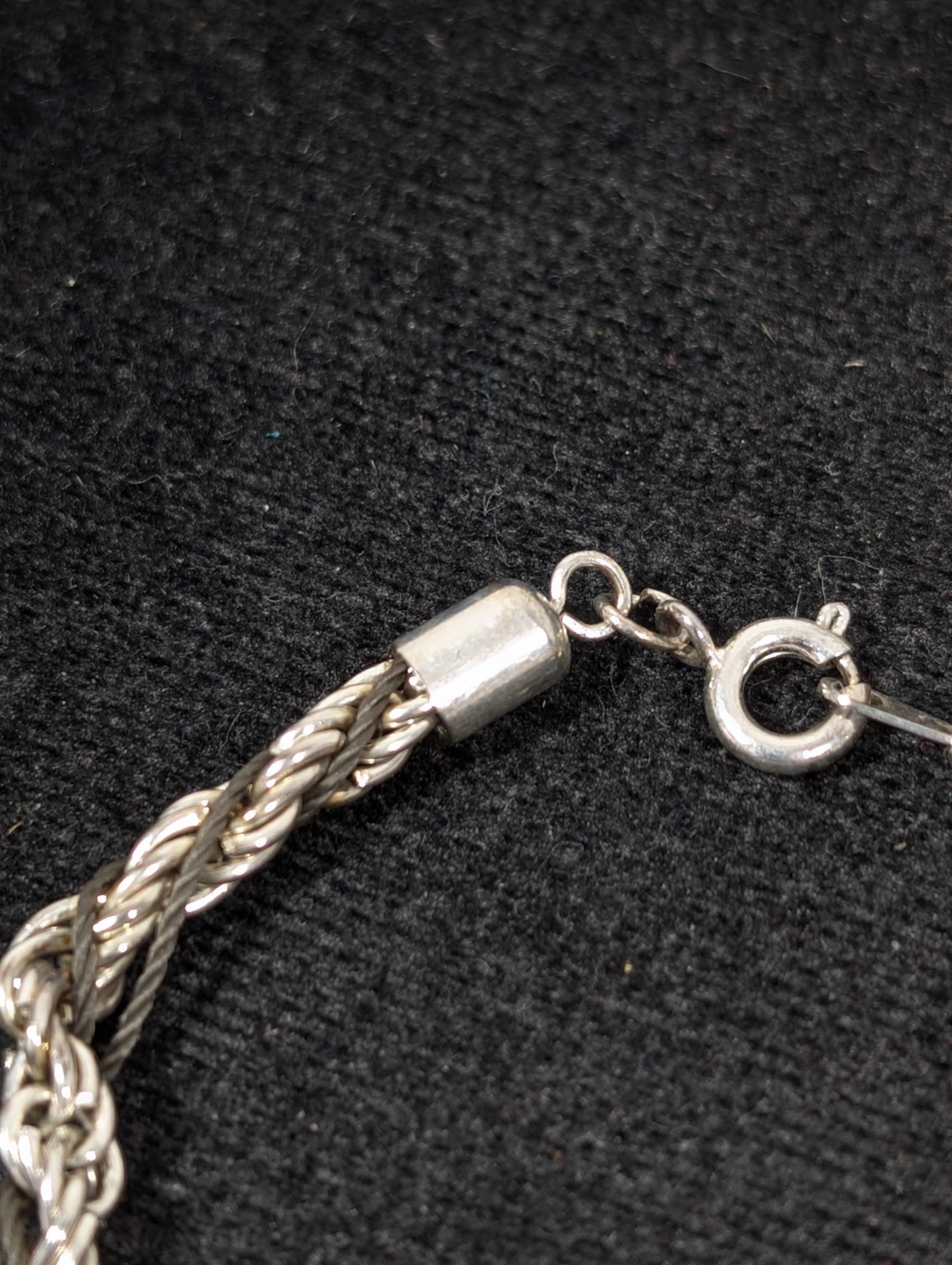 Vintage Silver Tone Rope Chain Twist Bracelet Classic 7.5 inch