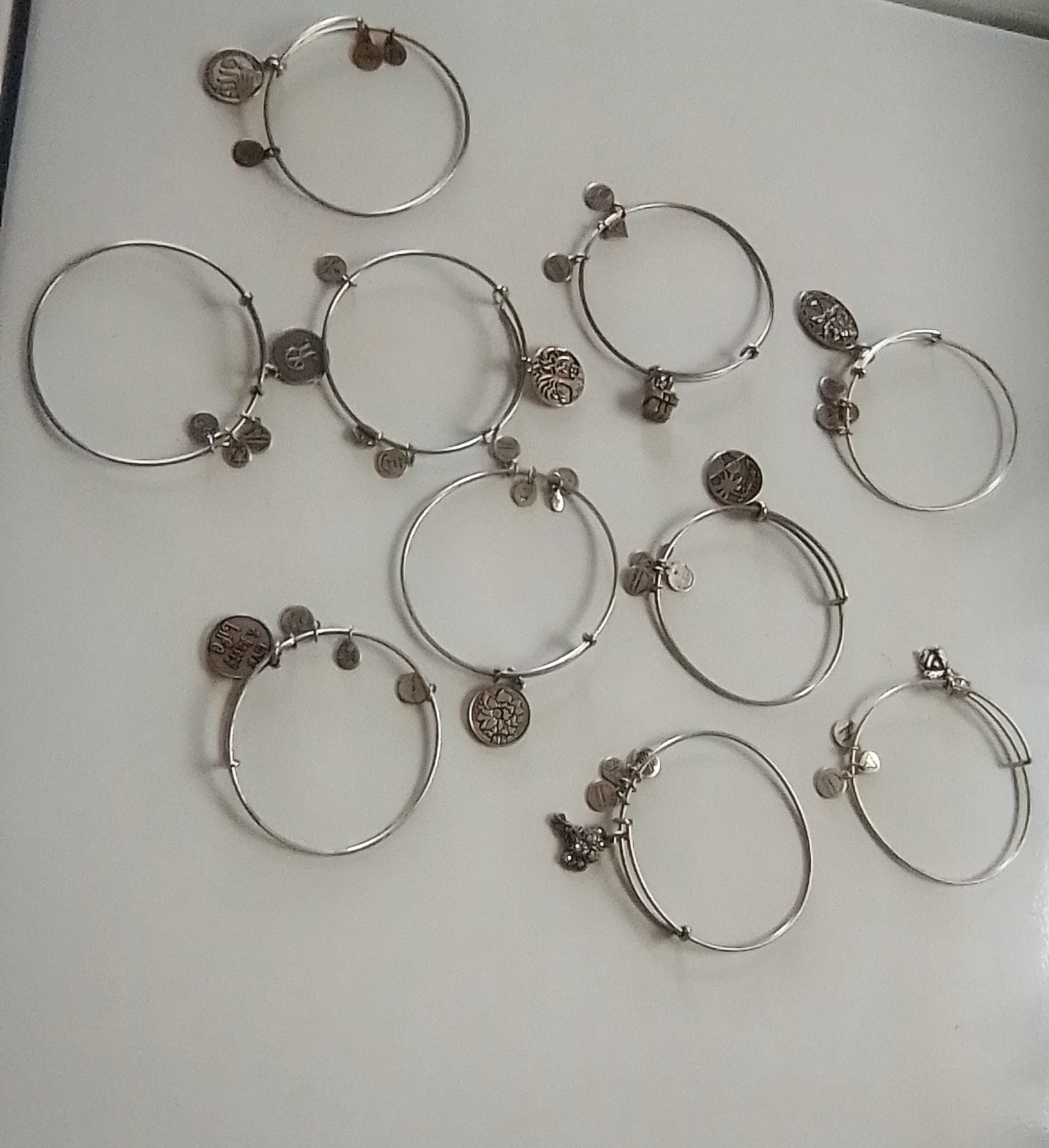 Lot Of 10 Alex and Ani Assorted Bracelets Include Bee Gift Flower Mom And More