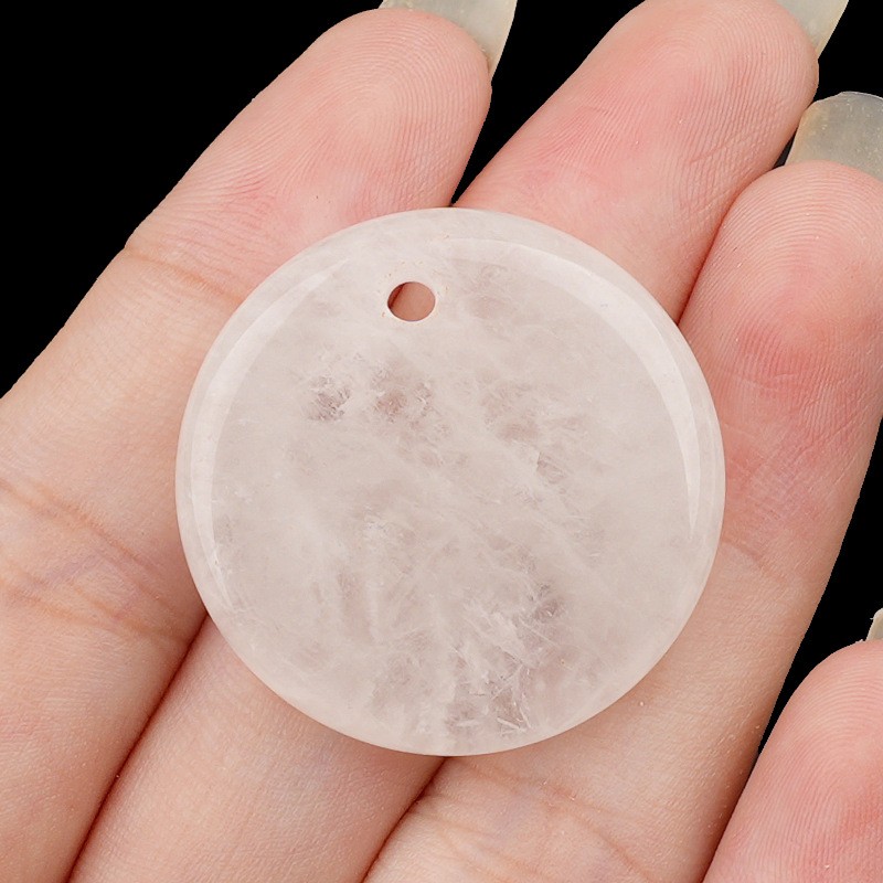 10pcs Mixed Natural Stone 30mm Round Beads Pendants DIY Jewelry Making Healing