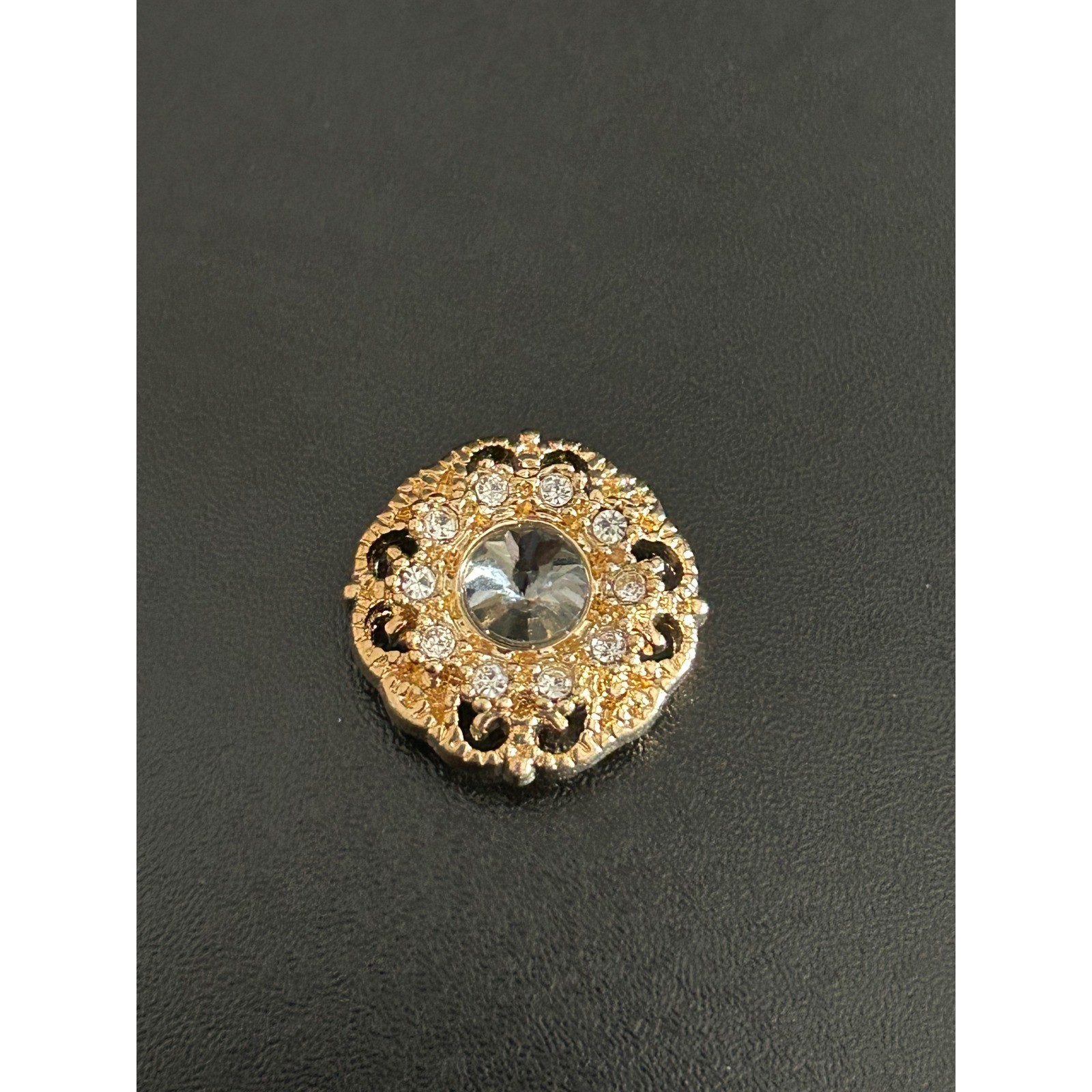 Snap Button Gold Good Crystal Filigree Magnolia And Vine standard Snap Jewelry