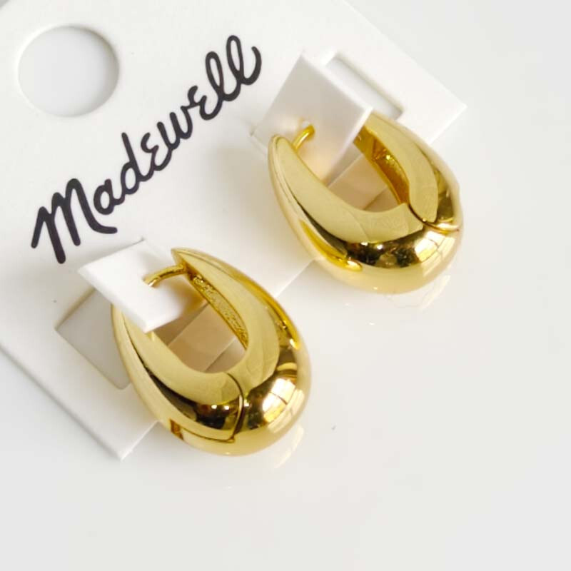 21mm MadeWell Statement Puffy Huggie Hoop Earrings Chic Women Vacation Jewelry