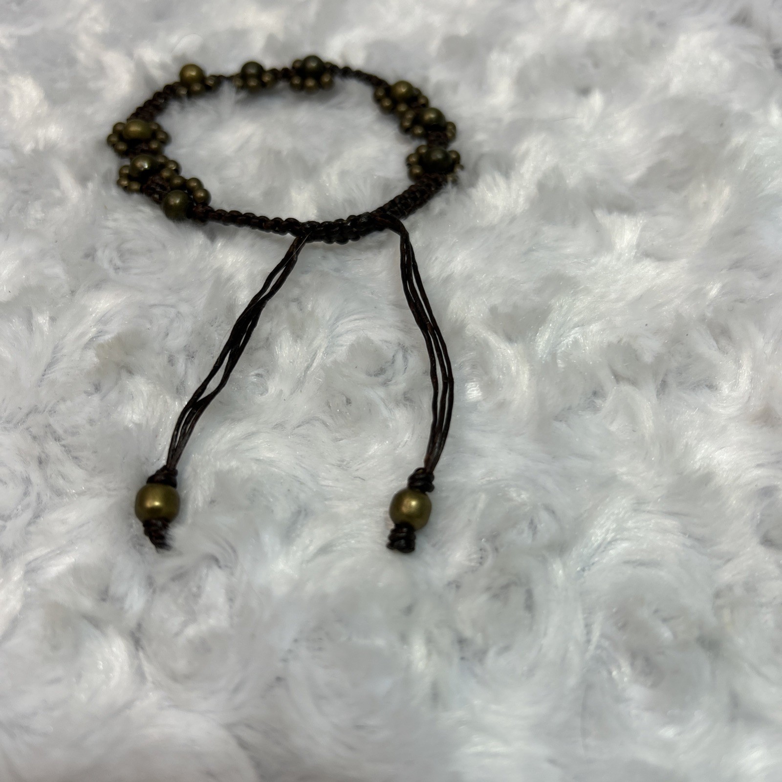 6”-11” Adjustable Macrame Copper beaded bracelet Attract Wealth & Clear Anxiety