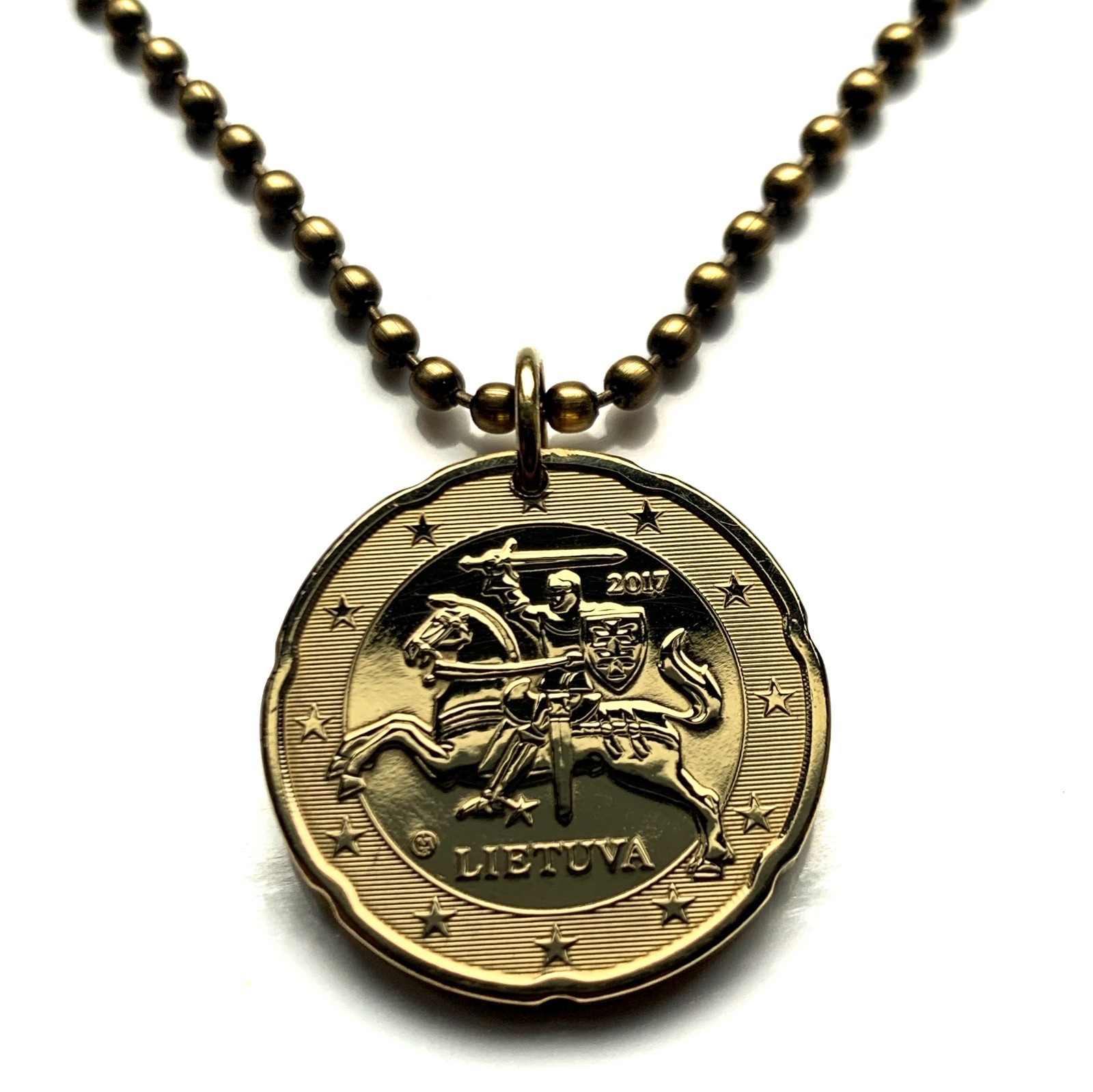 2017 Lithuania Lietuva 20 coin pendant Vytis horse armored knight Vilnius 003887