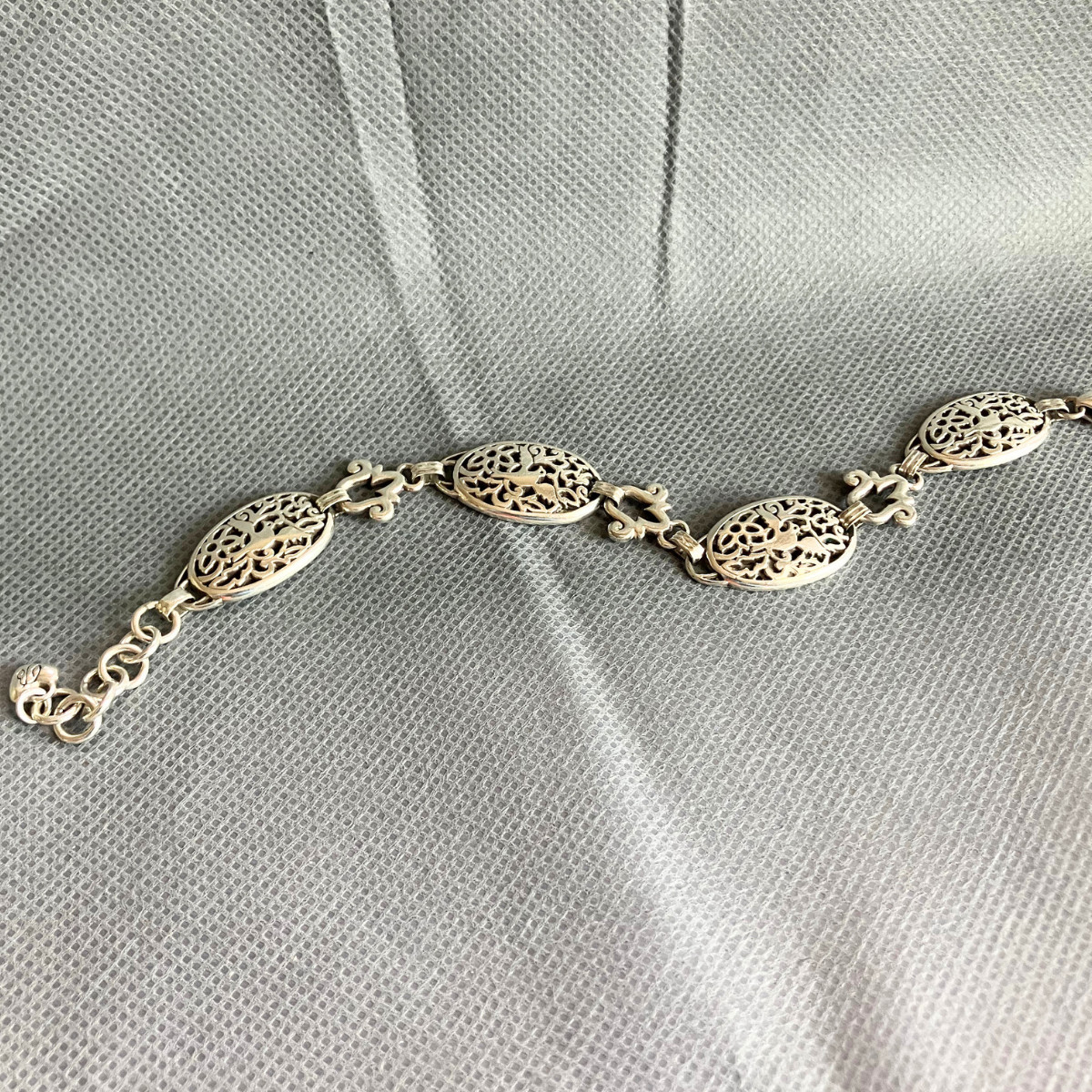 Retired Brighton Song Bird Filigree Bracelet Silver Oval Links Vintage Rare