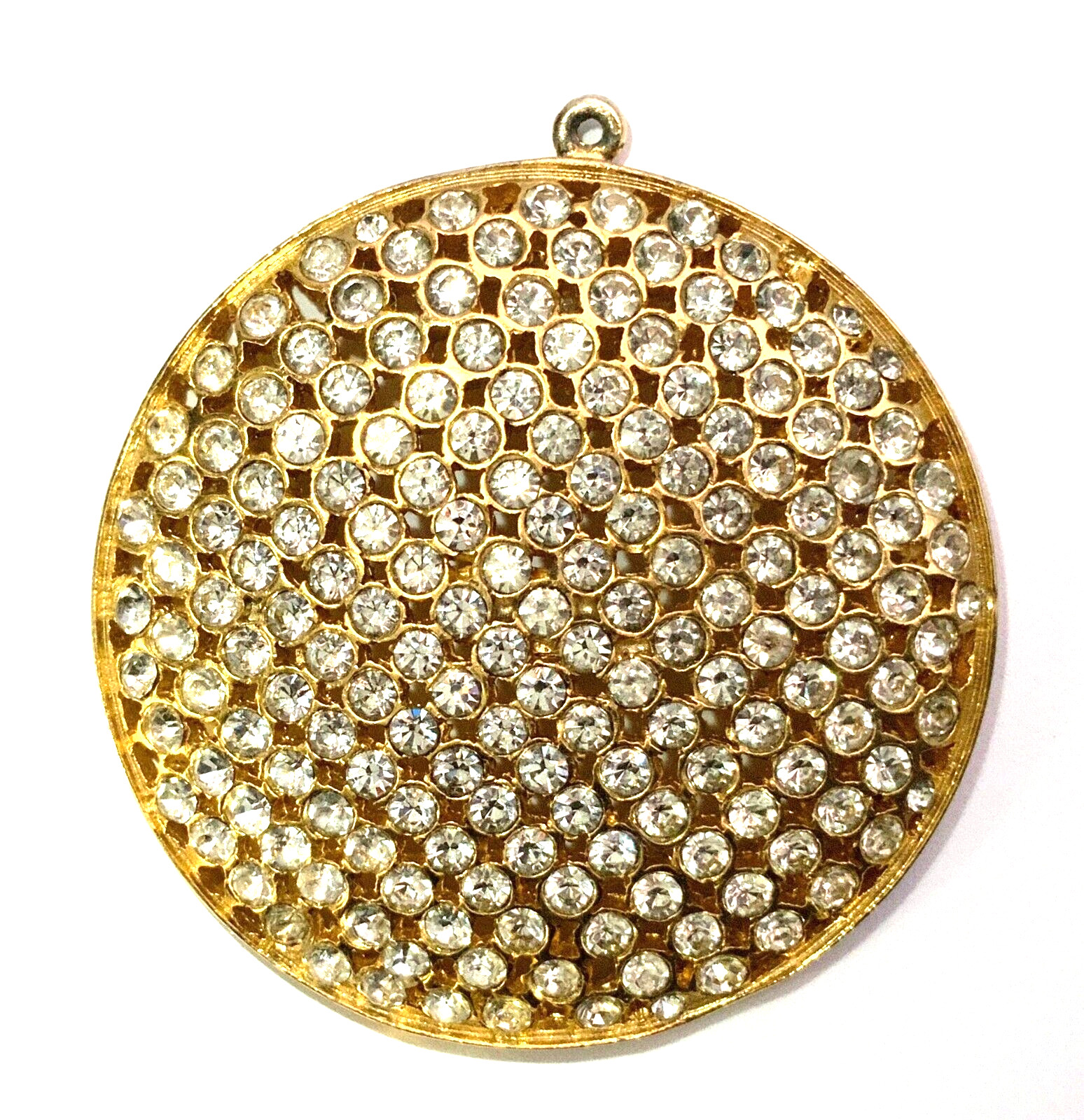VALENTINO CRYSTAL EMBELLISHED GOLD TONE PENDANT
