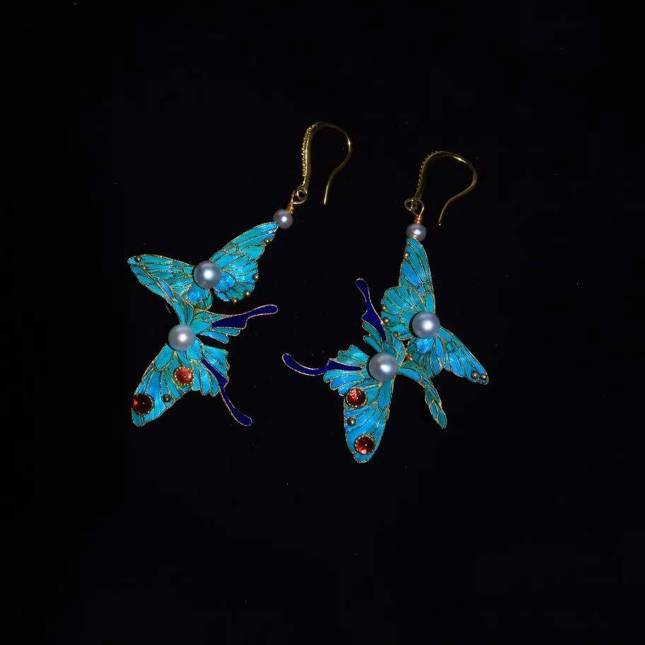 Chinese Palace-Style Butterfly Earrings