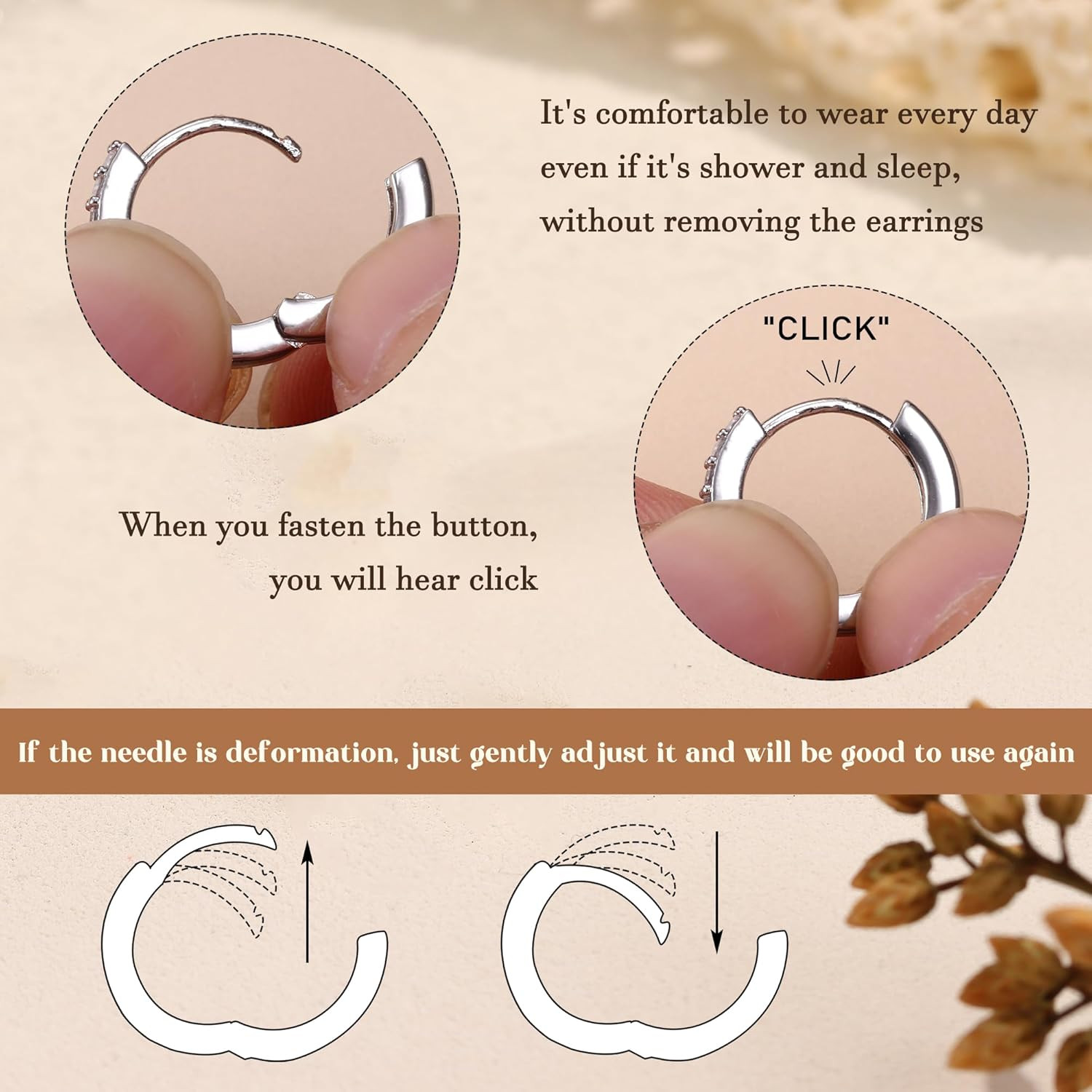 4 Pairs Small Hoop Earrings for Women Trendy 14K Gold Plated Chain Drop Earrings