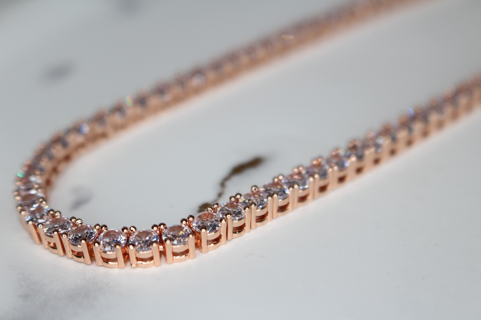 4mm Tennis Chain Necklace 70ct Lab Sim VVS1 Diamonds 54g+ HEAVY ROSE Gold