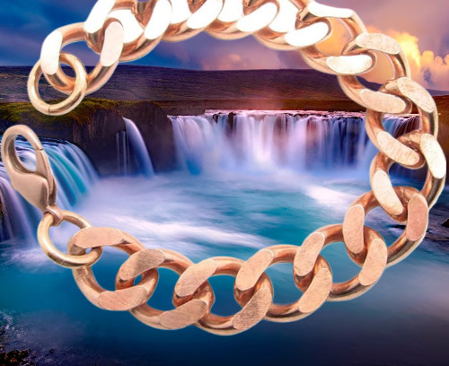 Solid Copper 5/8 of an inch wide – ladies 8 Inch Link Bracelet CB639G.
