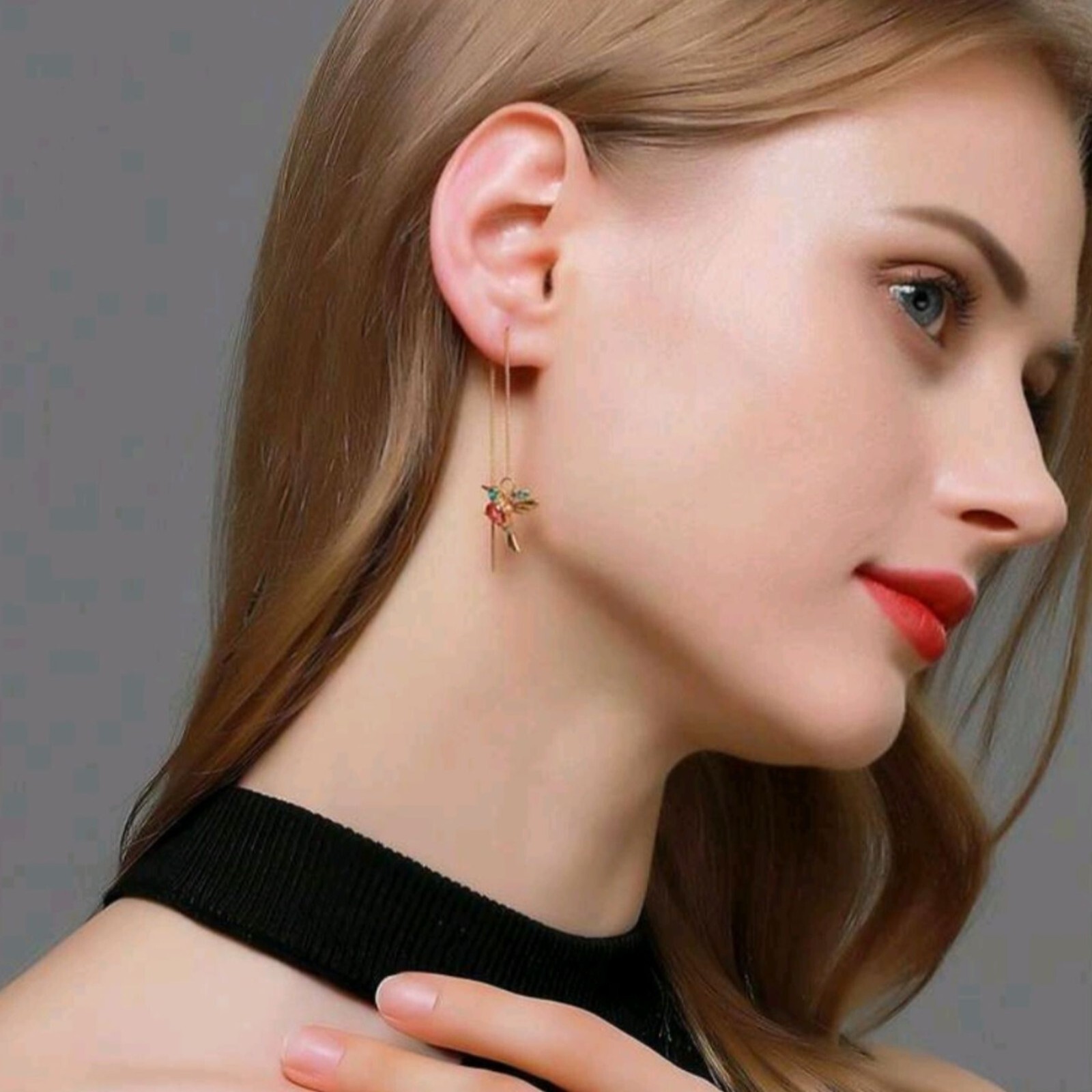 Gold Hummingbird Earrings 14k Birthday Gifts For Women Minimalist Jewelry