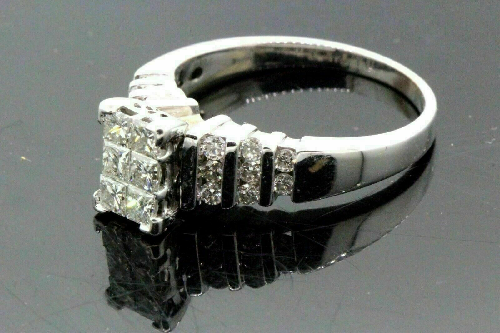 6Ct Simulated Diamond Engagement Wedding Ring 14k White Gold Plated Silver