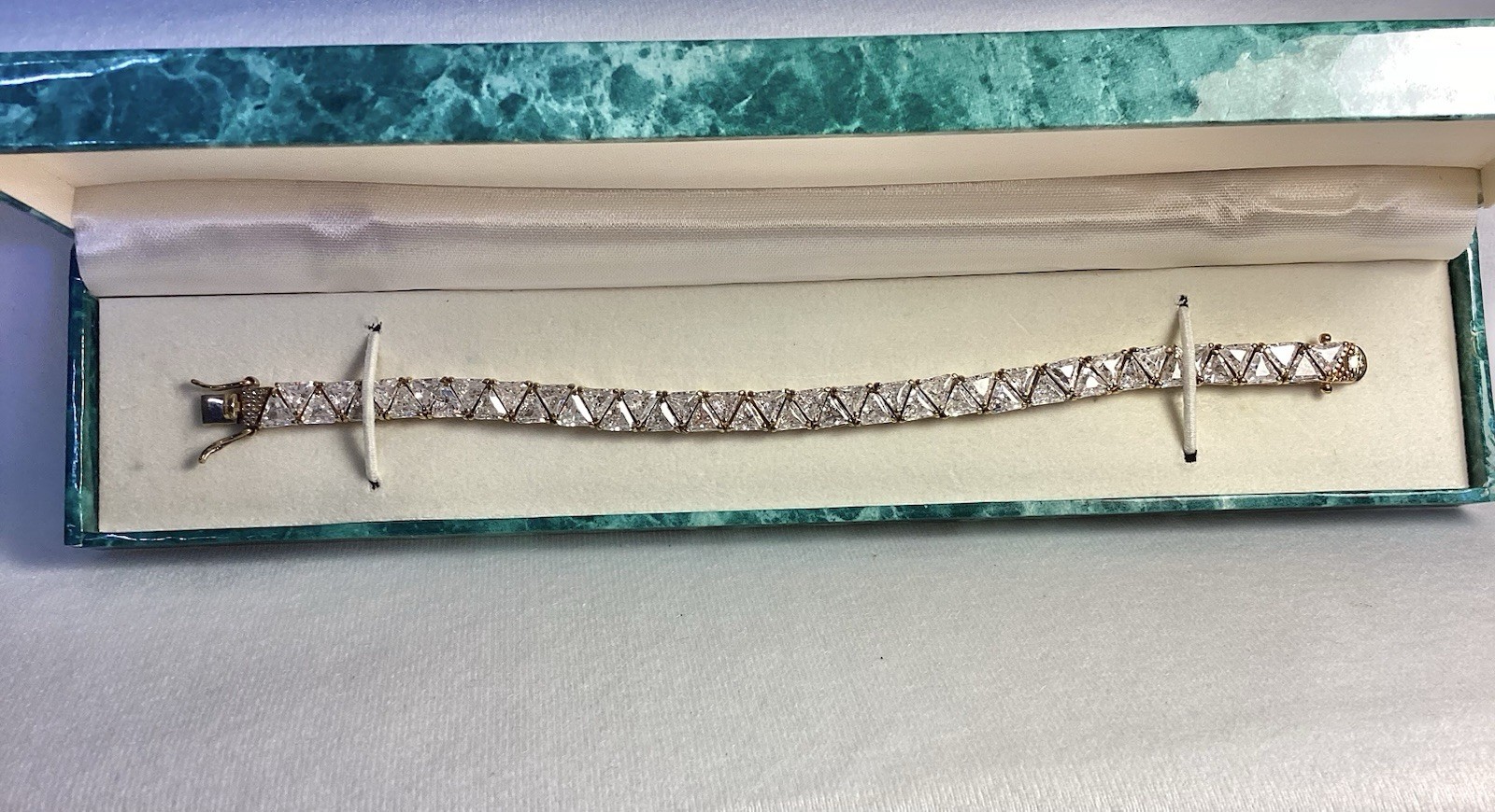 Suzanne Somers Collection Trilliant Bracelet 40ct CZ 7.5 inches