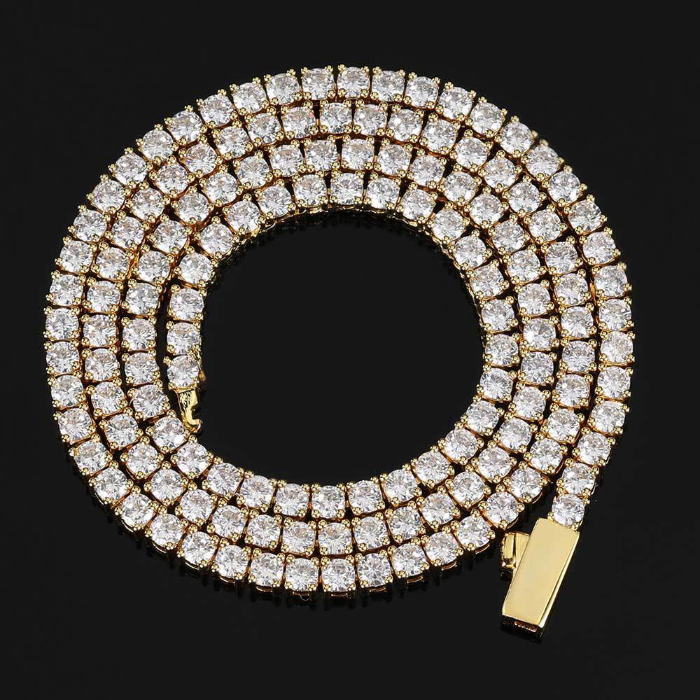 3/4/5MM Premium Iced Out 5A CZ Tennis Necklace bracelet VVS1 Clarity