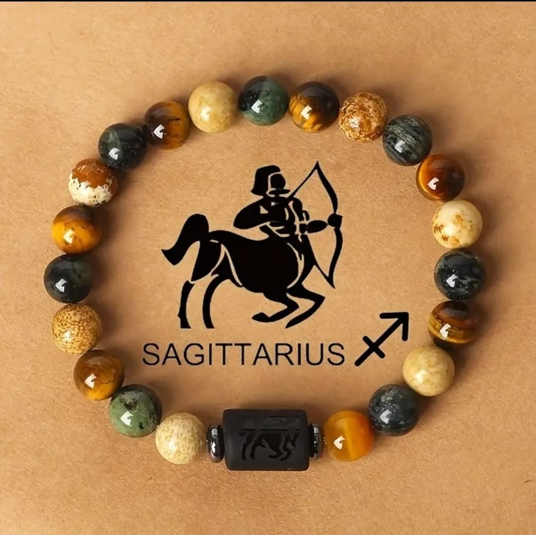 Zodiac Sign Bracelet – Handmade Triple Protection – 12 Constellations Gift