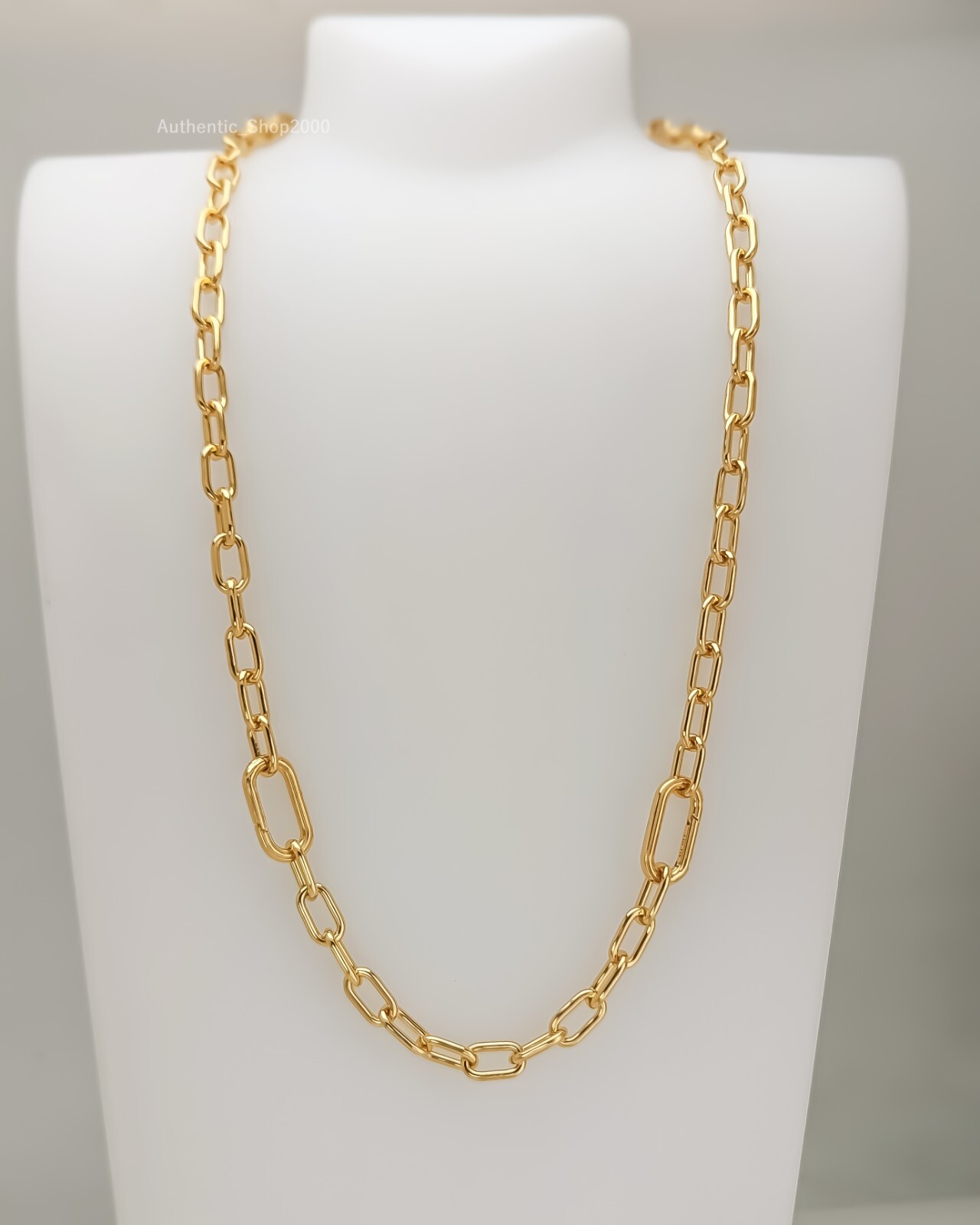 NEW Authentic PANDORA ME Gold tone Paperclip Small-link Chain Necklace 369685C00