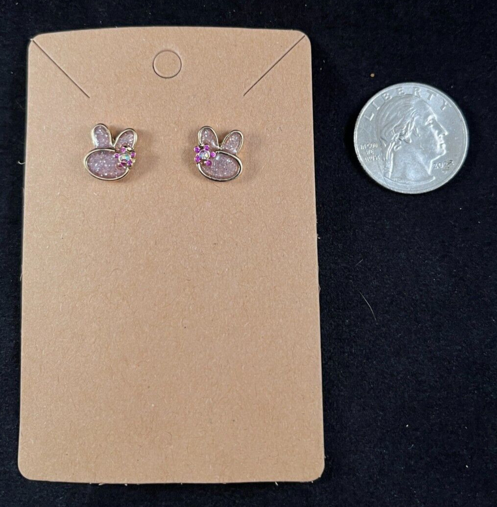 Easter Bunny Heads – Pale Purple Sparkly – Easter – Post Earrings – Holiday