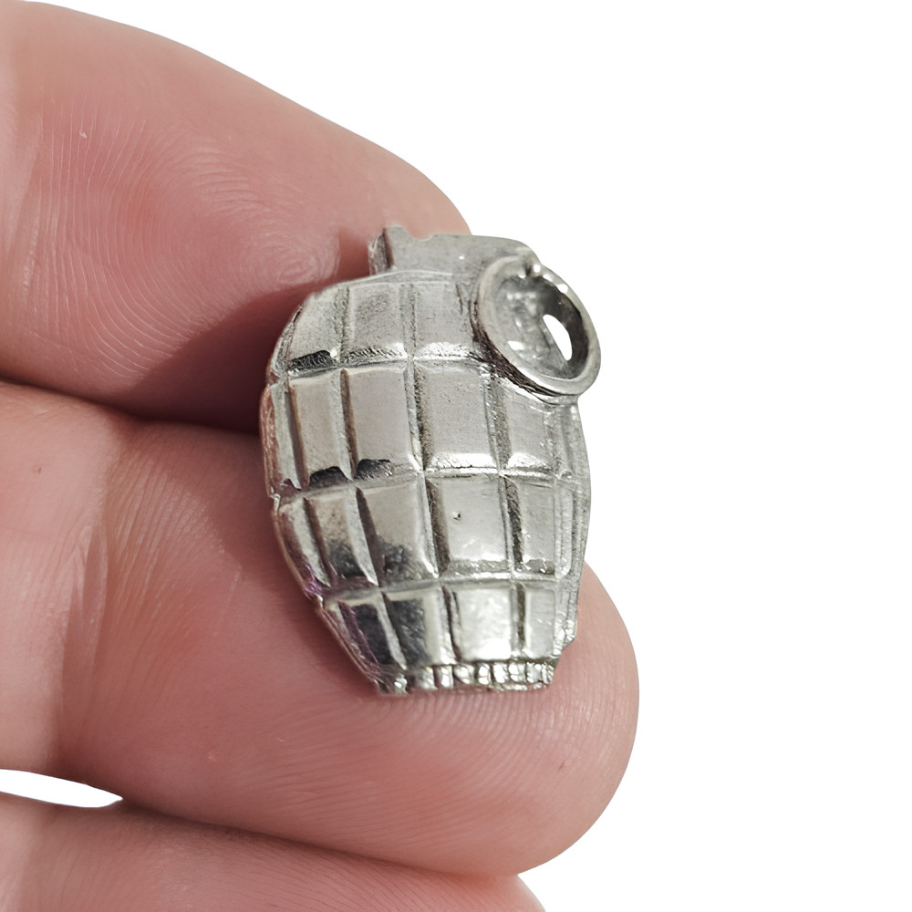 Hand Grenade Pin Badge English Pewter Military Army Collectors Brooch Gift 25mm