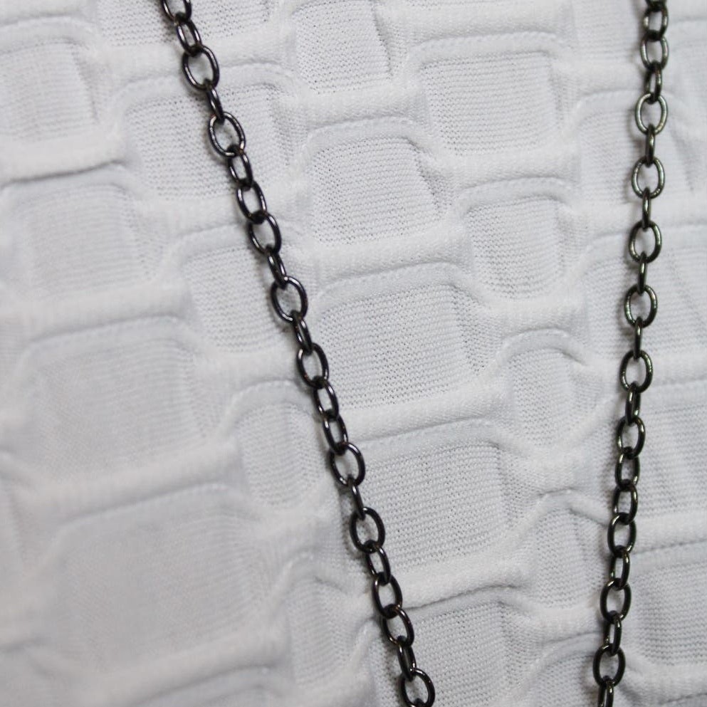 Hematite Chain Gunmetal Steel Gray Pendant Fashion Necklace ~ NEW