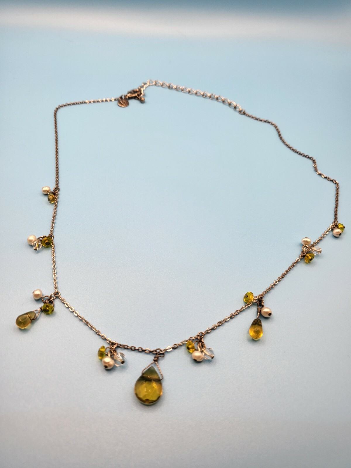 VJ – Vicky Jousan Yellow Crystal Necklace Approx 20 Inches Long