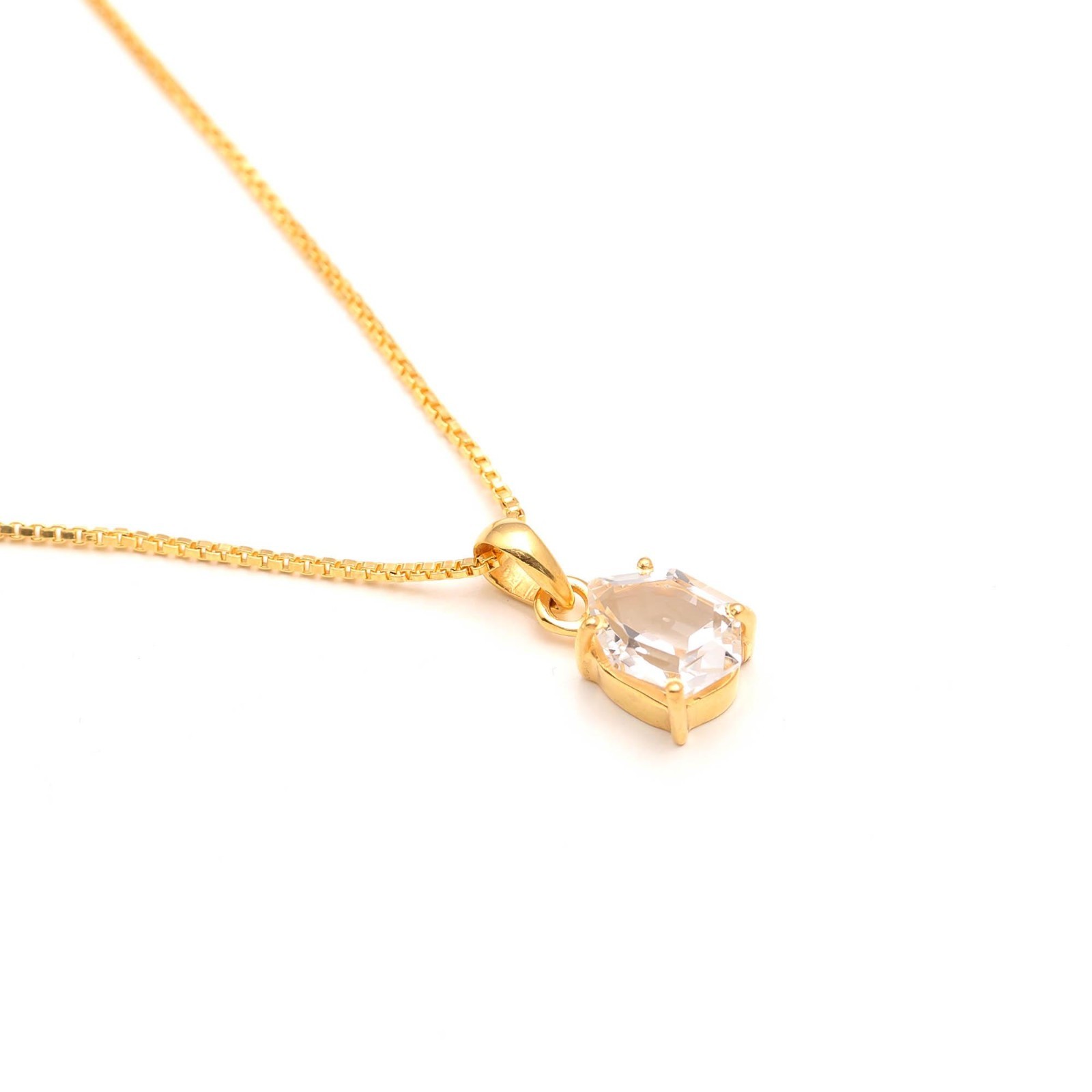Natural Crystal Fancy Necklace Gold Plated 925 Sterling Silver Jewelry For Her