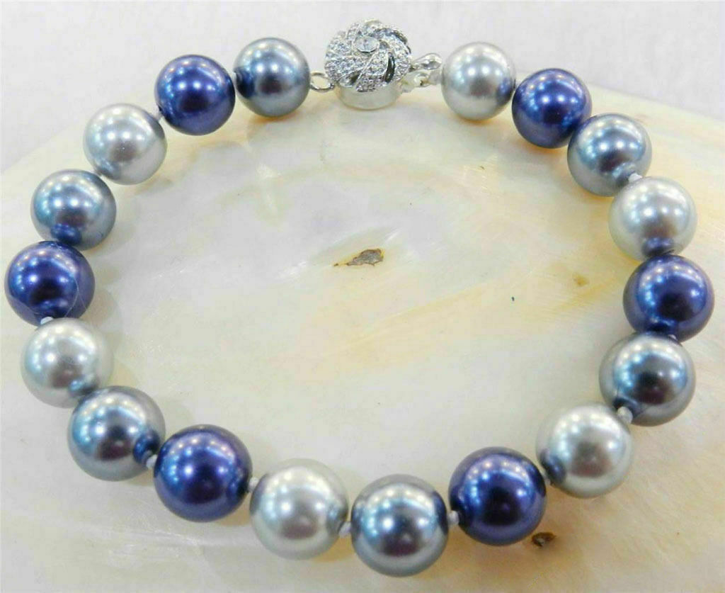Fashion 8-12mm Multicolor South Sea Shell Pearl Round Necklace Bracelet Earrings
