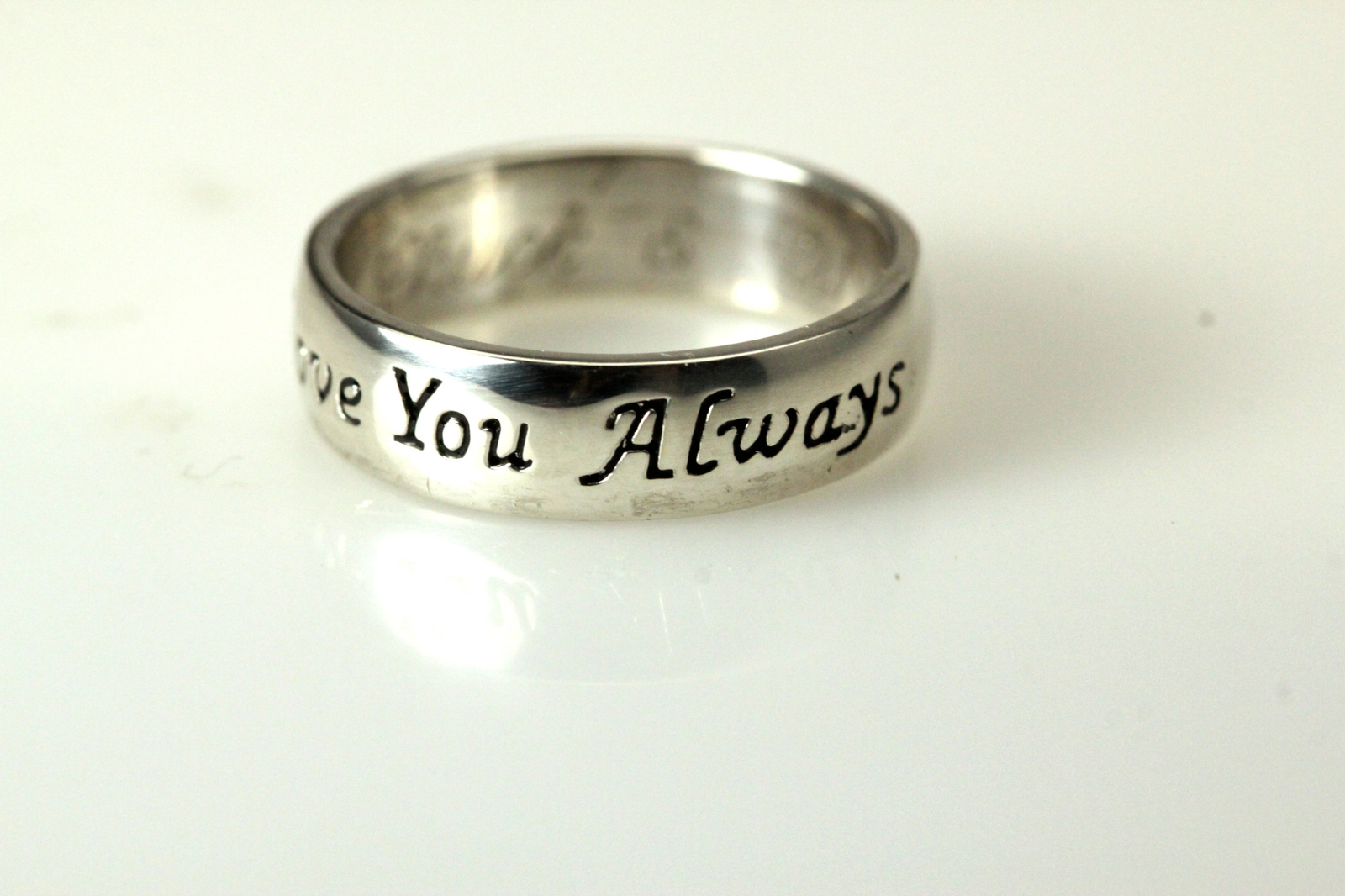 925 Sterling Silver Size 5 “Love You Always” Band 3.2 Grams (RIN6463)