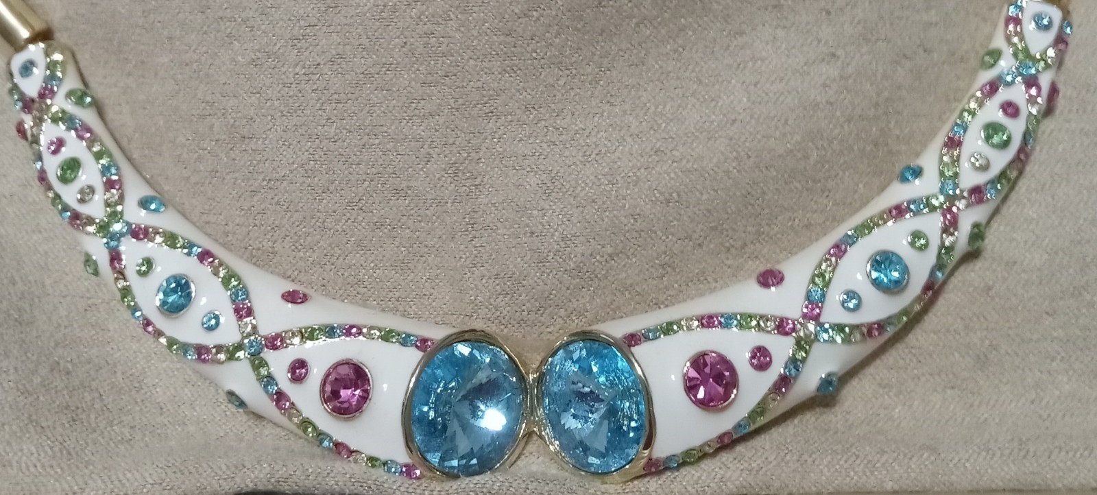 Off Park Collection Multicolor Crystal White Enamel Gold Tone Jewelry Set