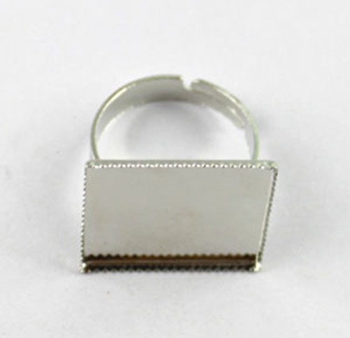 30PCS Adjustable Ring Base Blank Glue-on 20mm SQUARE
