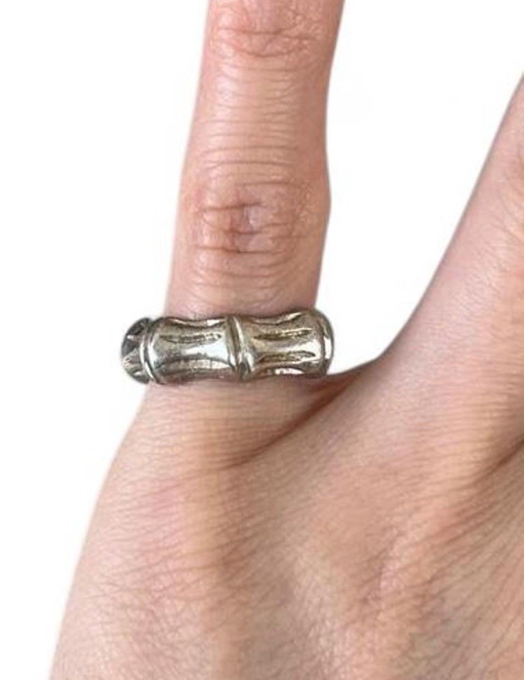 Vintage Celia Harms Sterling Silver Bamboo Ring Mexico Signed Size 4.25