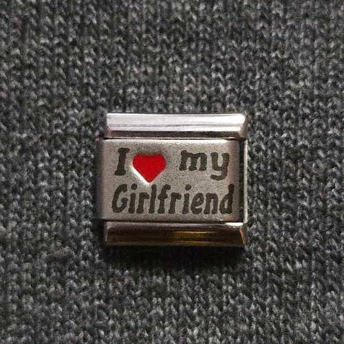 Y2K Italian Charm Link Love Heart Best Friend Boyfriend Girlfriend Words- U Pick