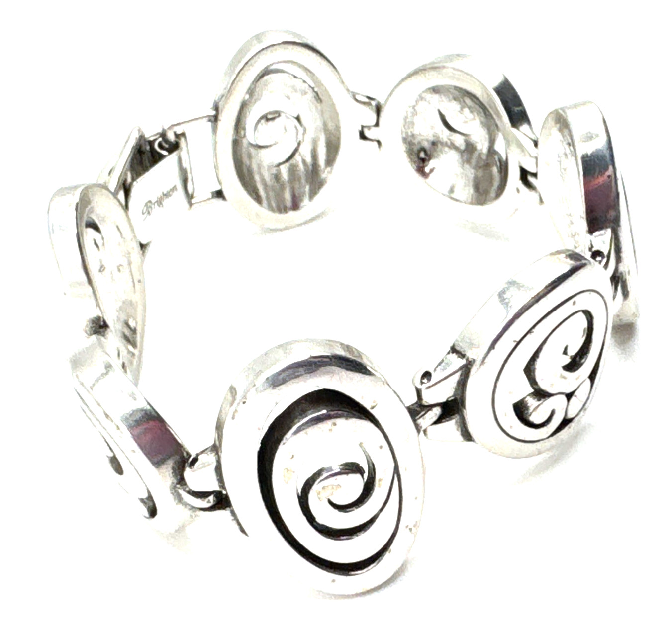 Brighton Contempo Chunky Spirals Linked Silver Bracelet 7.5 Inches