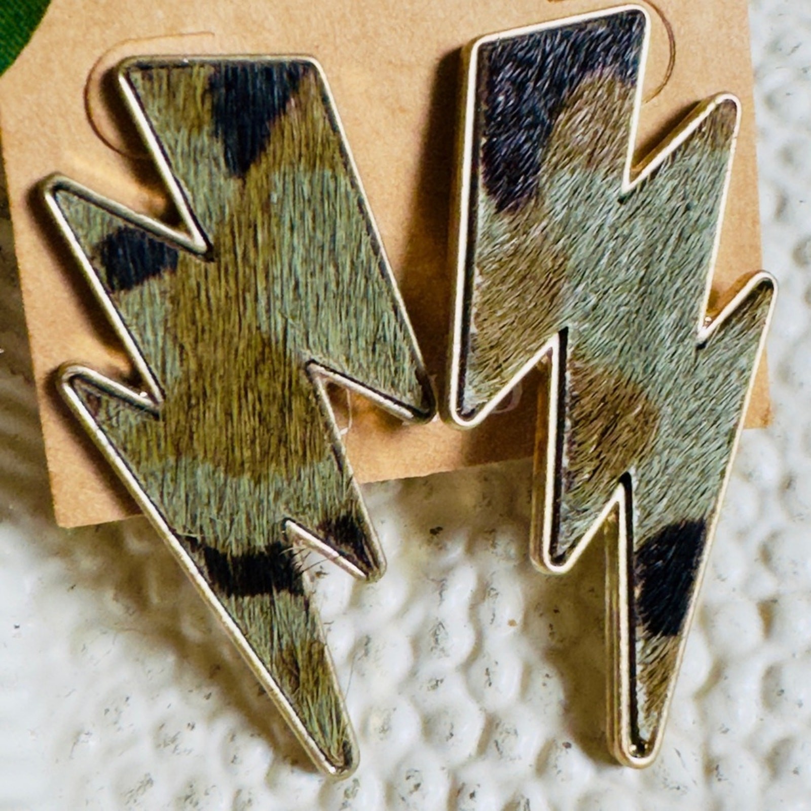 Camouflage Lightning Bolt Earrings