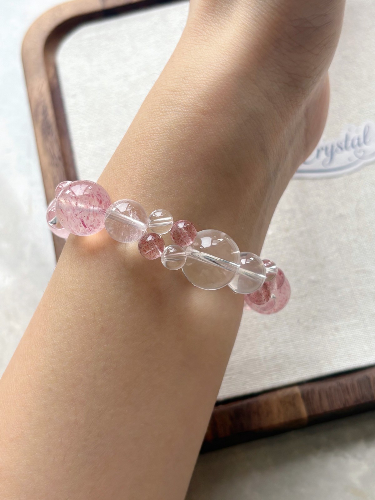 AAA Natural Strawberry Quartz Crystal Beads Stretch Bracelet 6-12mm Healing
