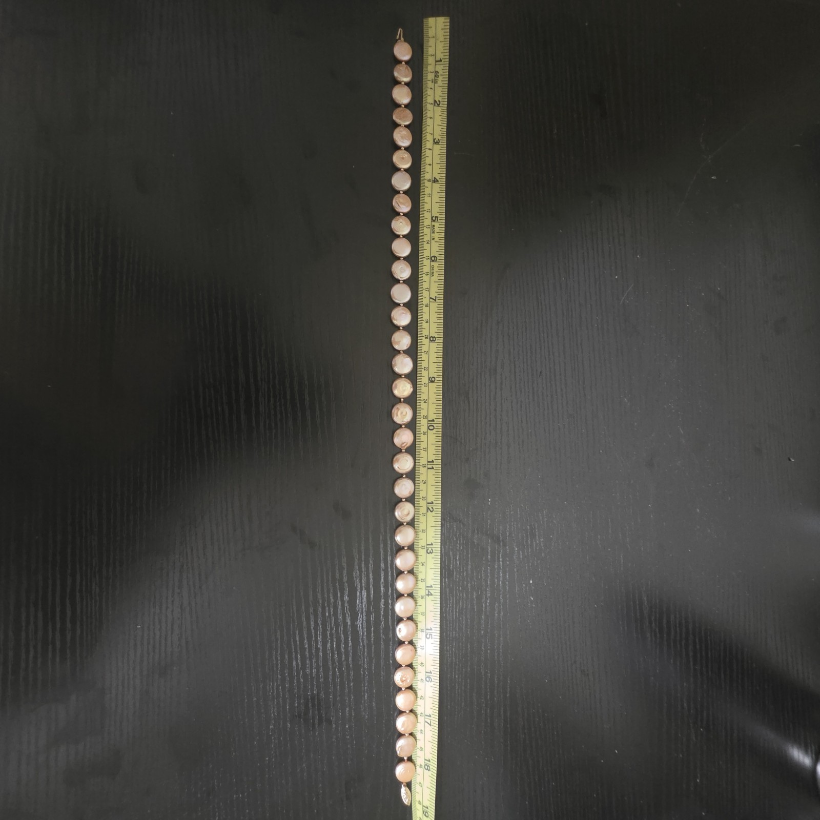 vintage 19in 14k/ freshwater coin pearl necklace