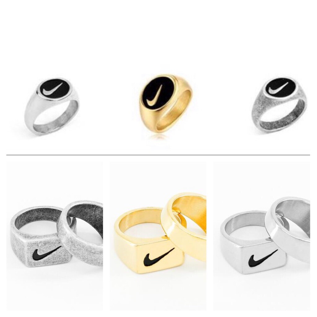 NIKE Swoosh Logo Metal Ring 3 Styles 4 Sizes